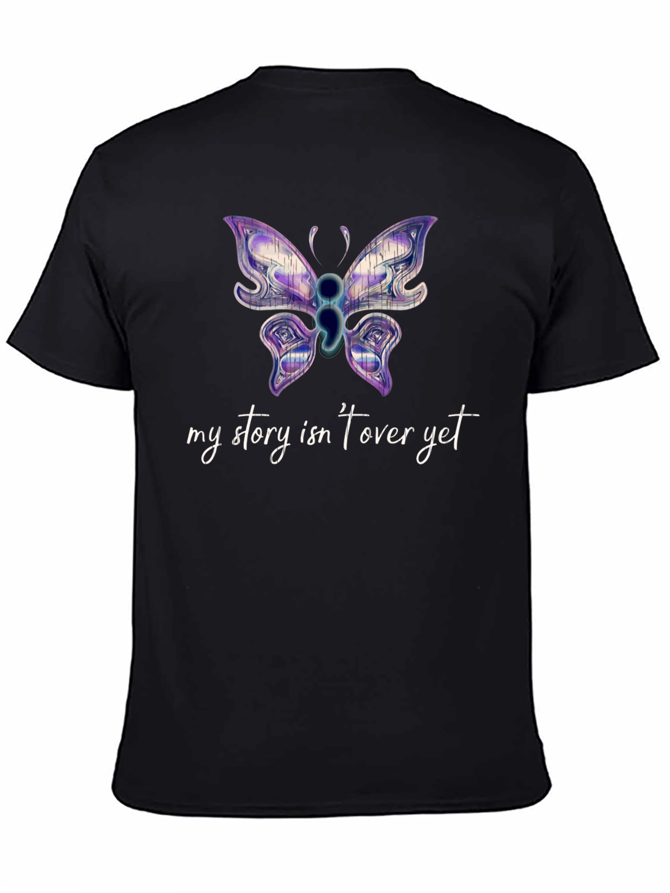 Semicolon Butterfly Graphic Tee - My Story Isnt Over Yet