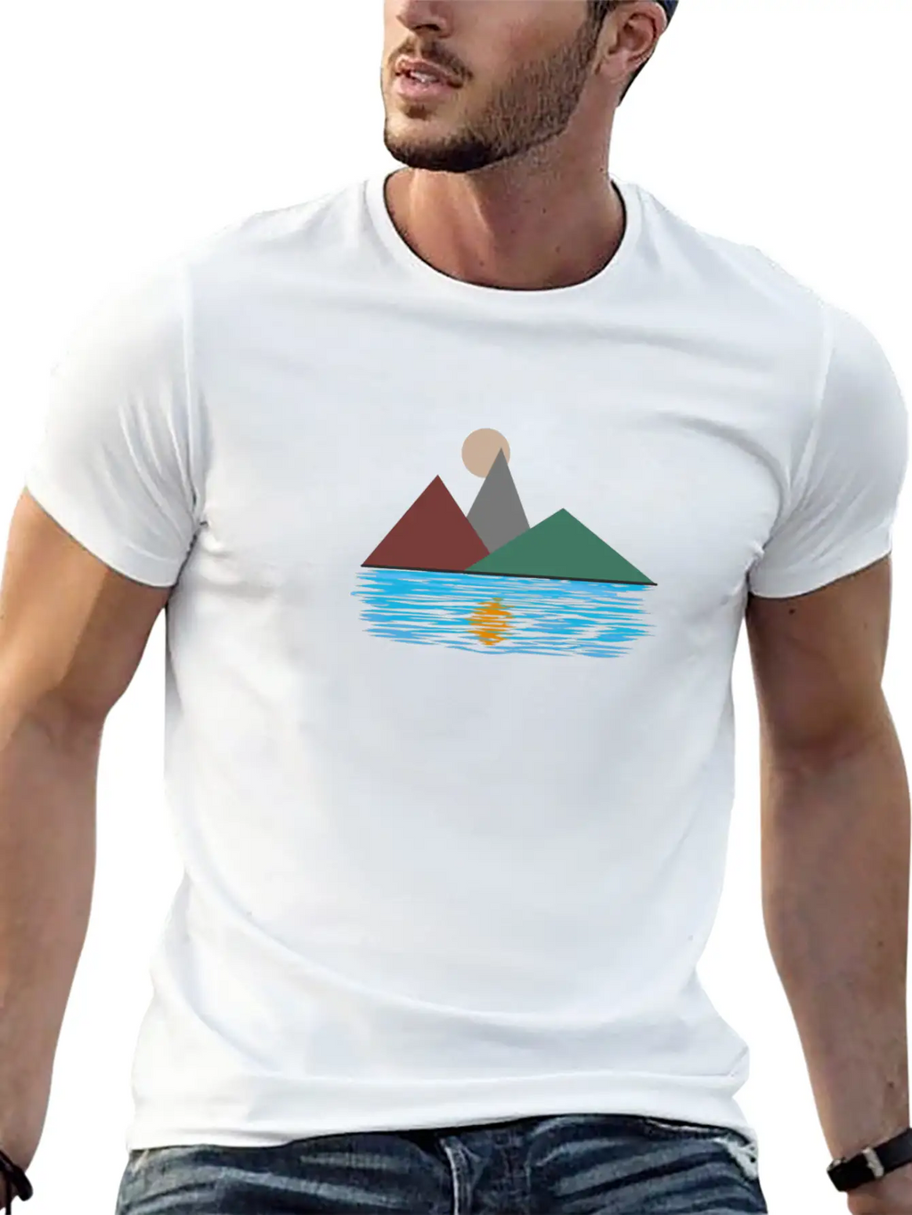 Lake Reflection Unisex Short Sleeve Soft Cotton T-Shirt – Casual Everyday Wear