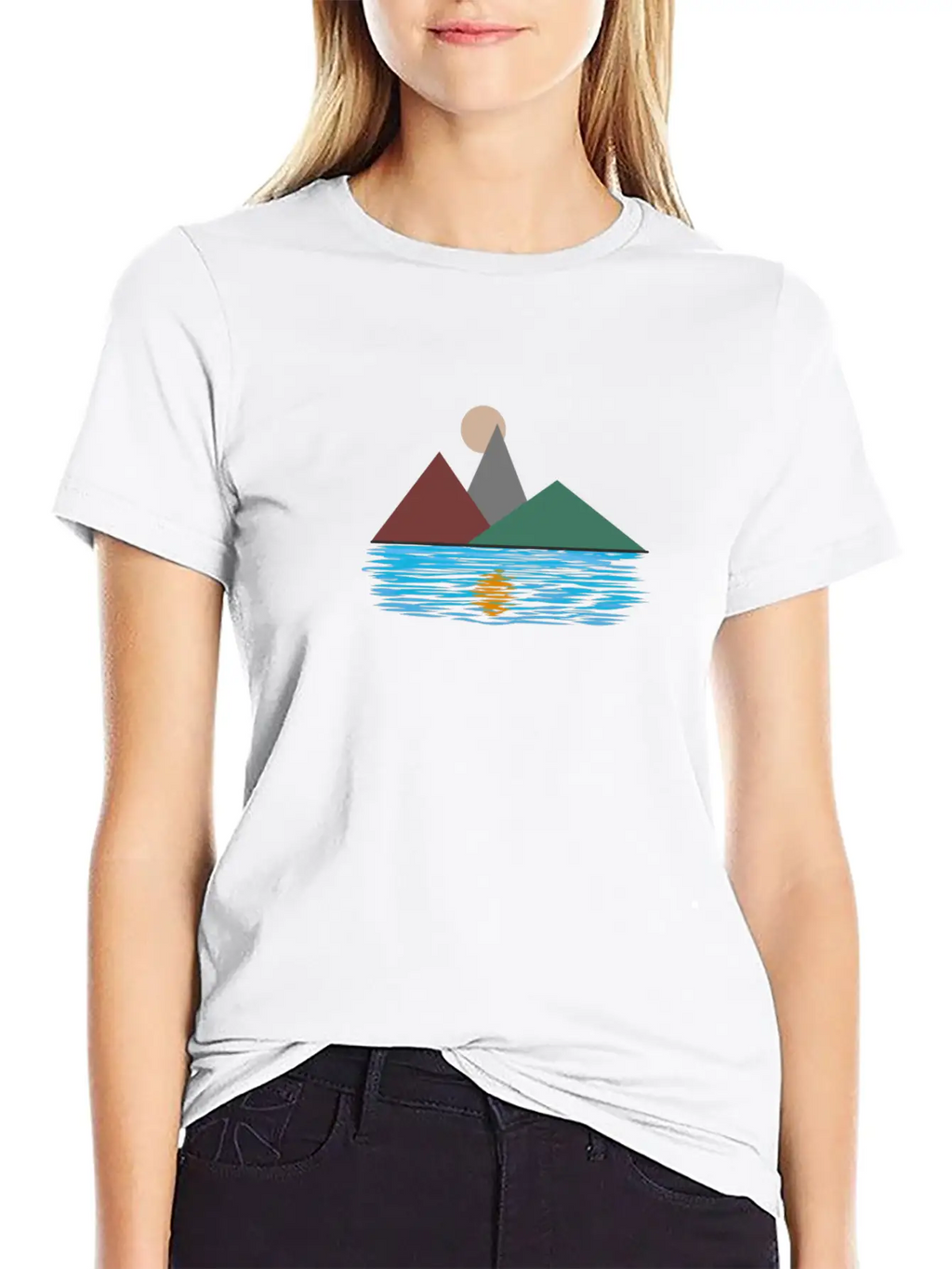 Lake Reflection Unisex Short Sleeve Soft Cotton T-Shirt – Casual Everyday Wear