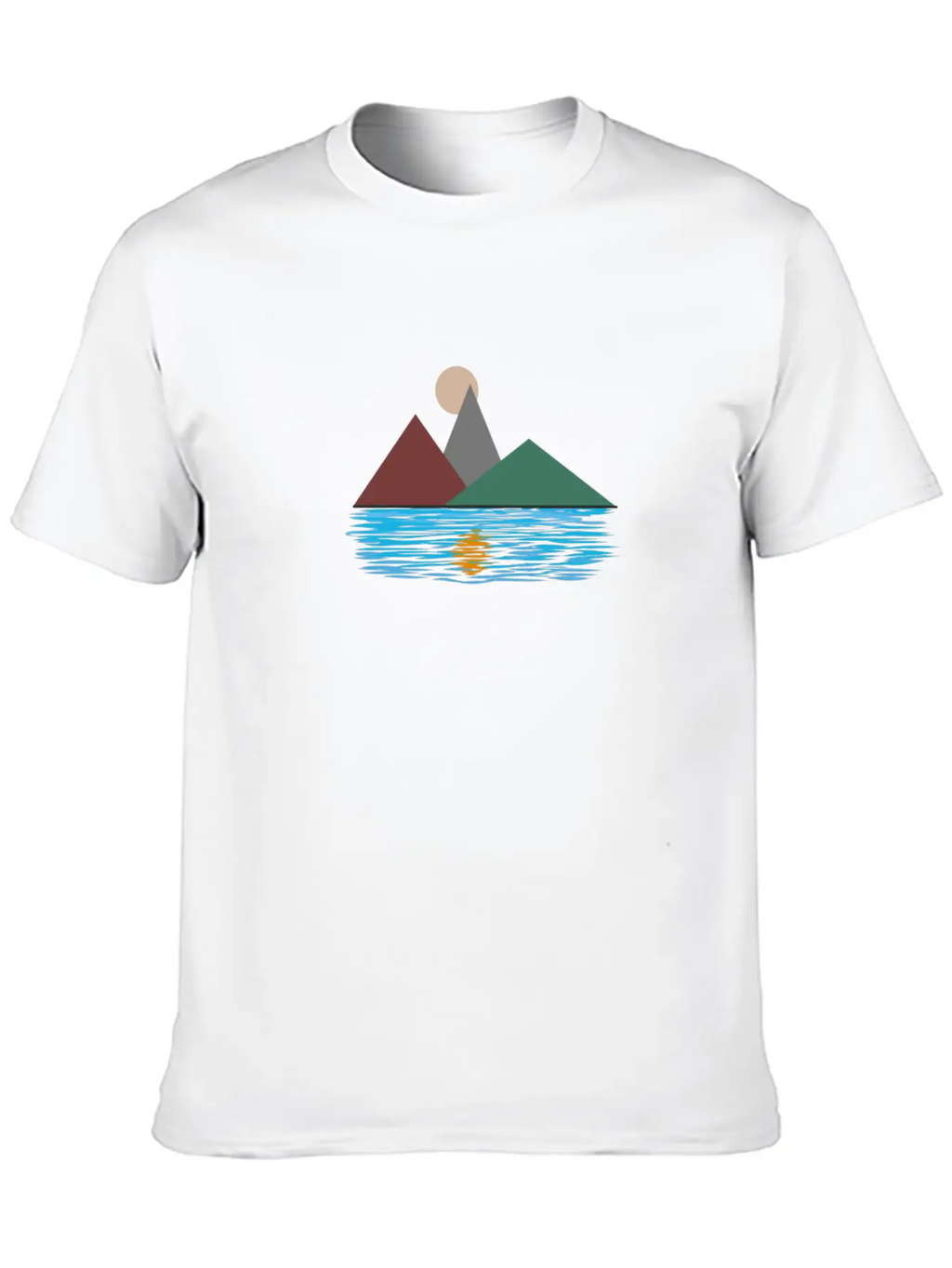 Lake Reflection Unisex Short Sleeve Soft Cotton T-Shirt – Casual Everyday Wear
