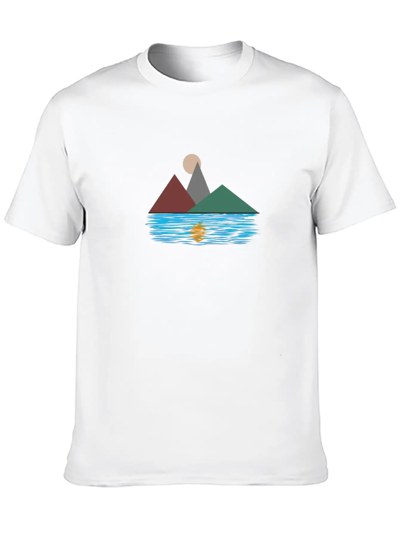 Lake Reflection Unisex Short Sleeve Soft Cotton T-Shirt – Casual Everyday Wear