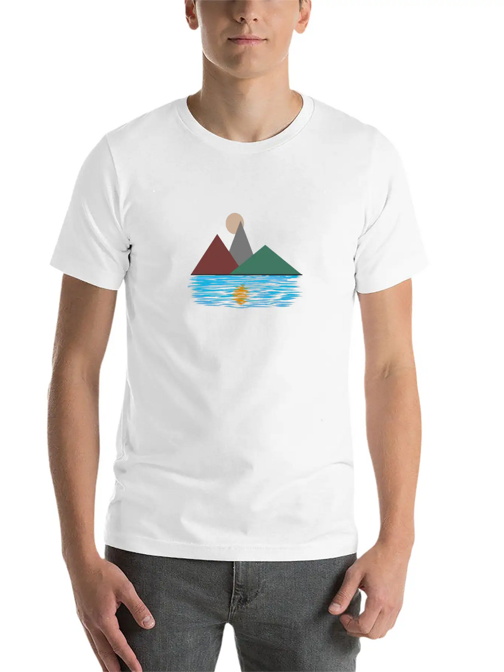 Lake Reflection Unisex Short Sleeve Soft Cotton T-Shirt – Casual Everyday Wear