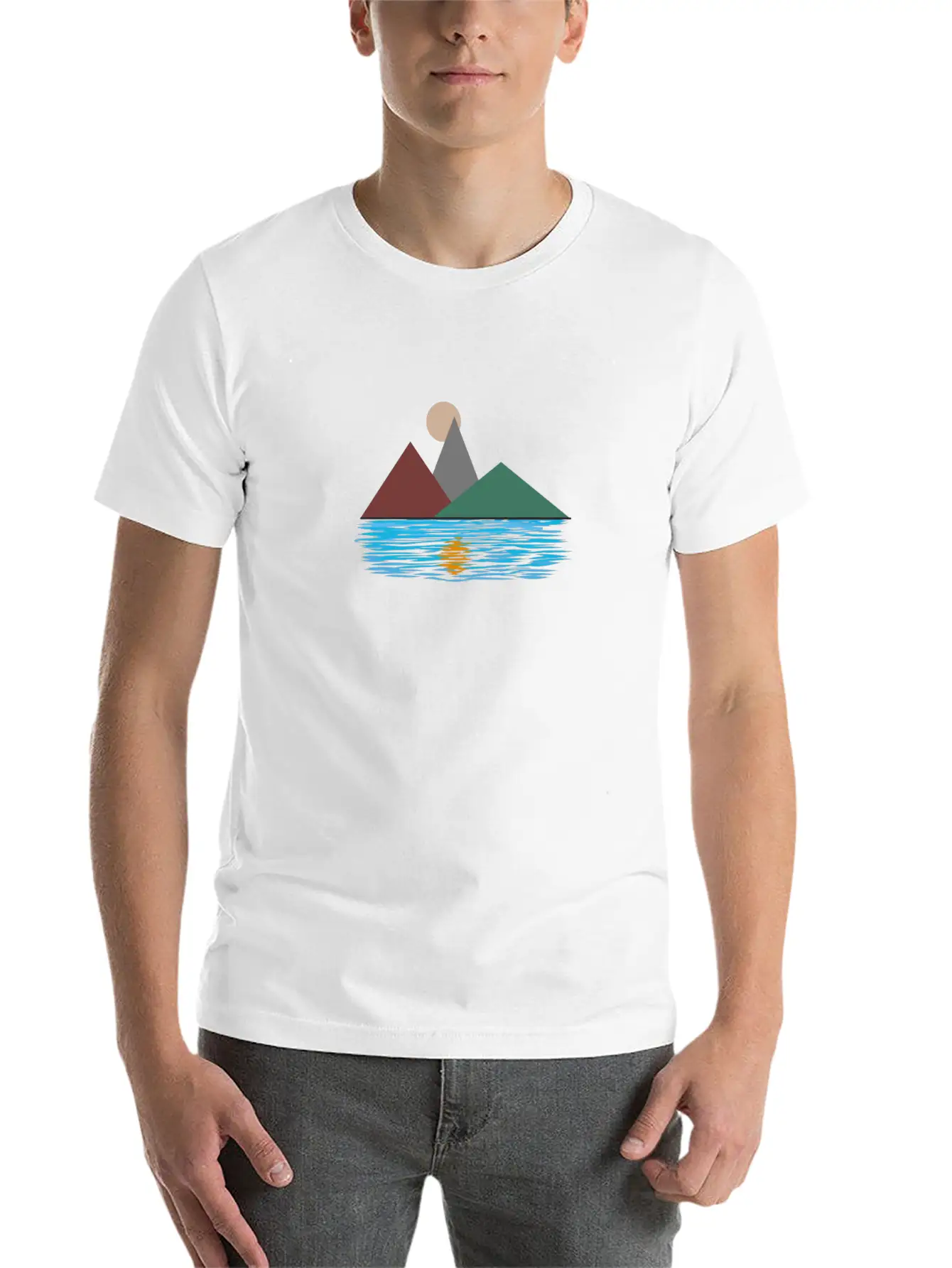 Lake Reflection Unisex Short Sleeve Soft Cotton T-Shirt – Casual Everyday Wear