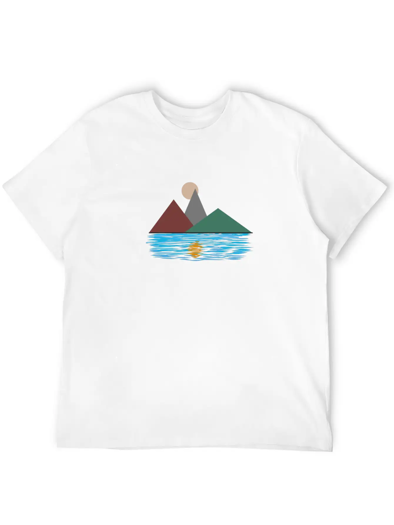 Lake Reflection Unisex Short Sleeve Soft Cotton T-Shirt – Casual Everyday Wear