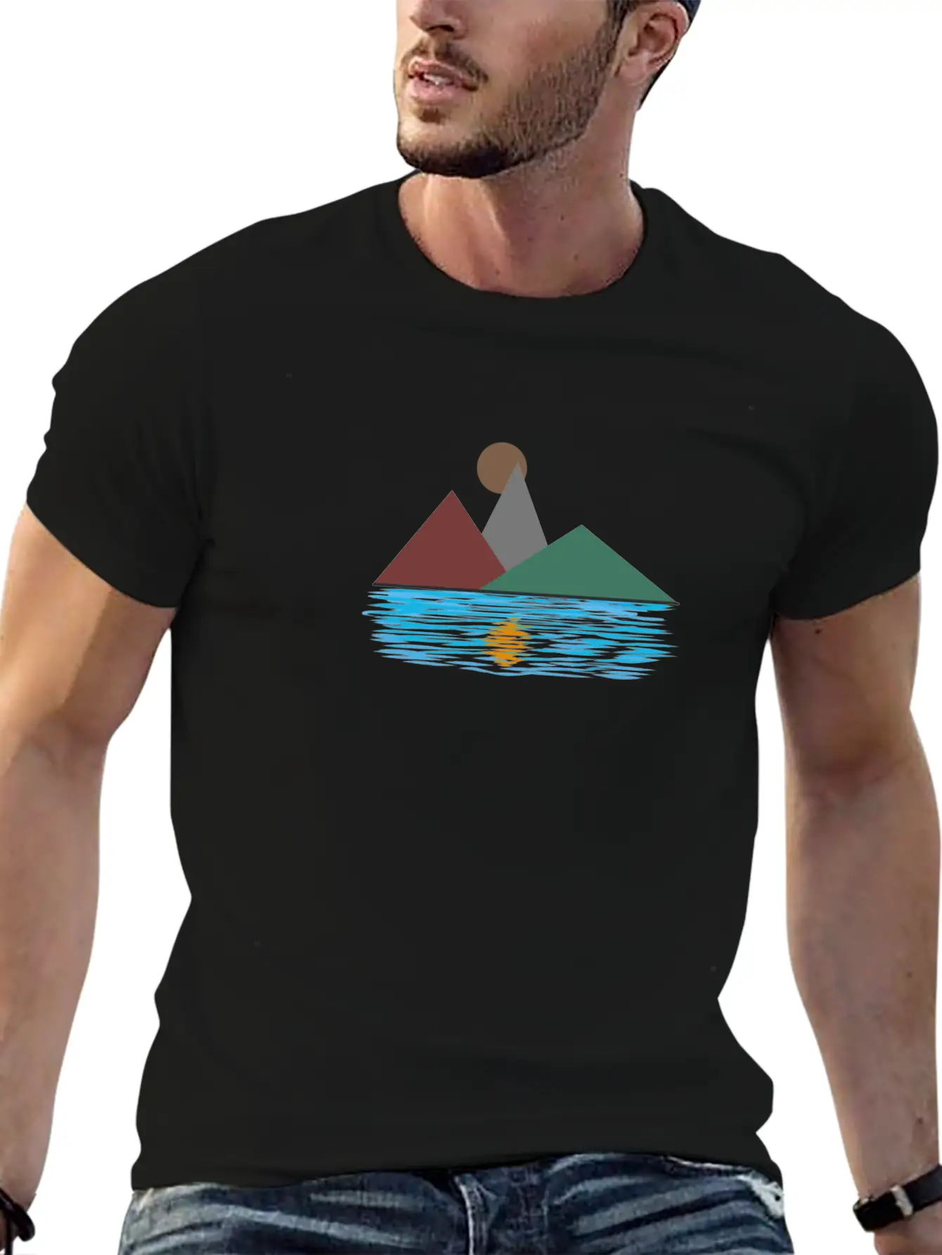 Lake Reflection Unisex Short Sleeve Soft Cotton T-Shirt – Casual Everyday Wear