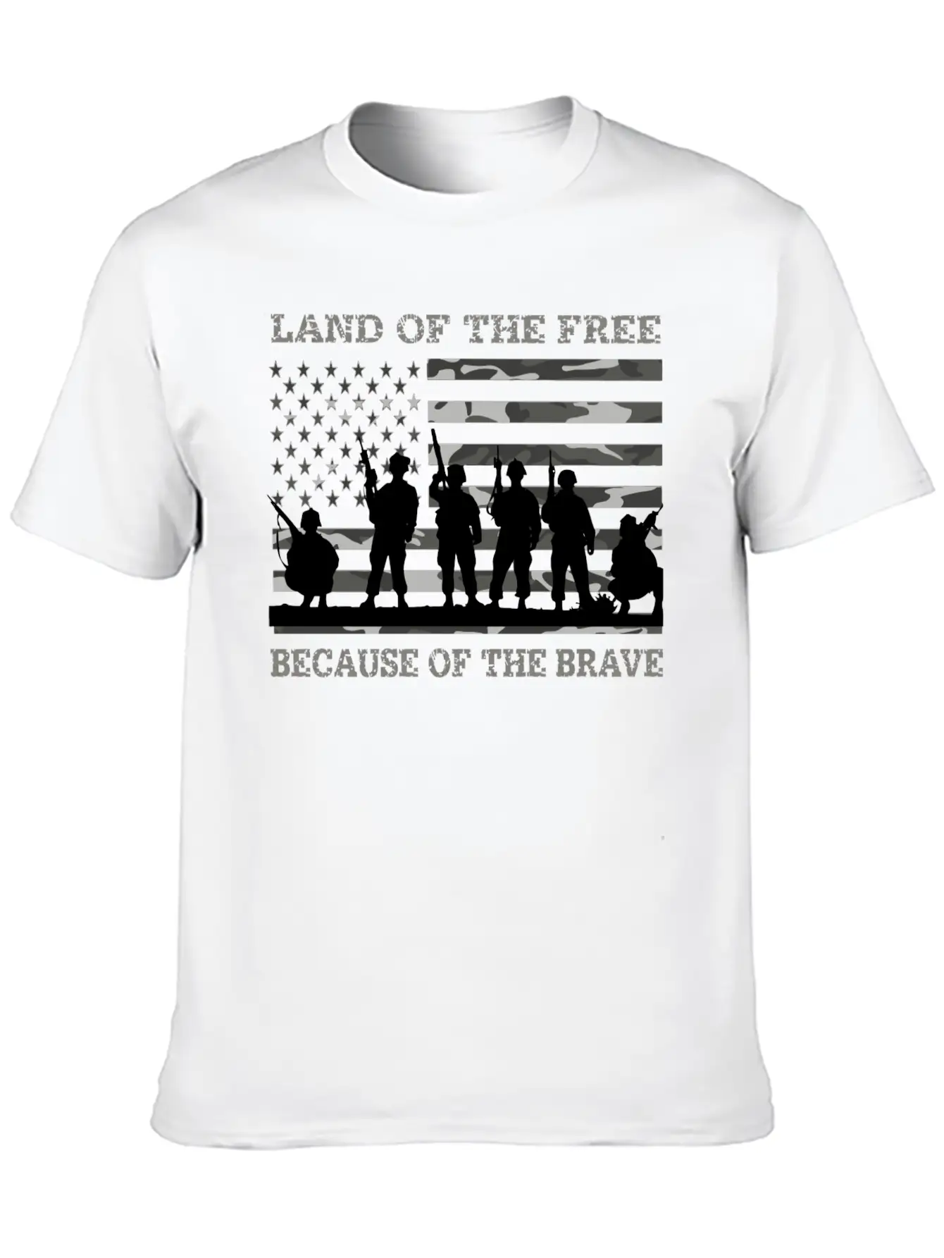Land Of The Free Because Of The Brave Urban Camo T Classic Fit Graphic Tee For Daily Comfort – Unisex Cotton Shirt