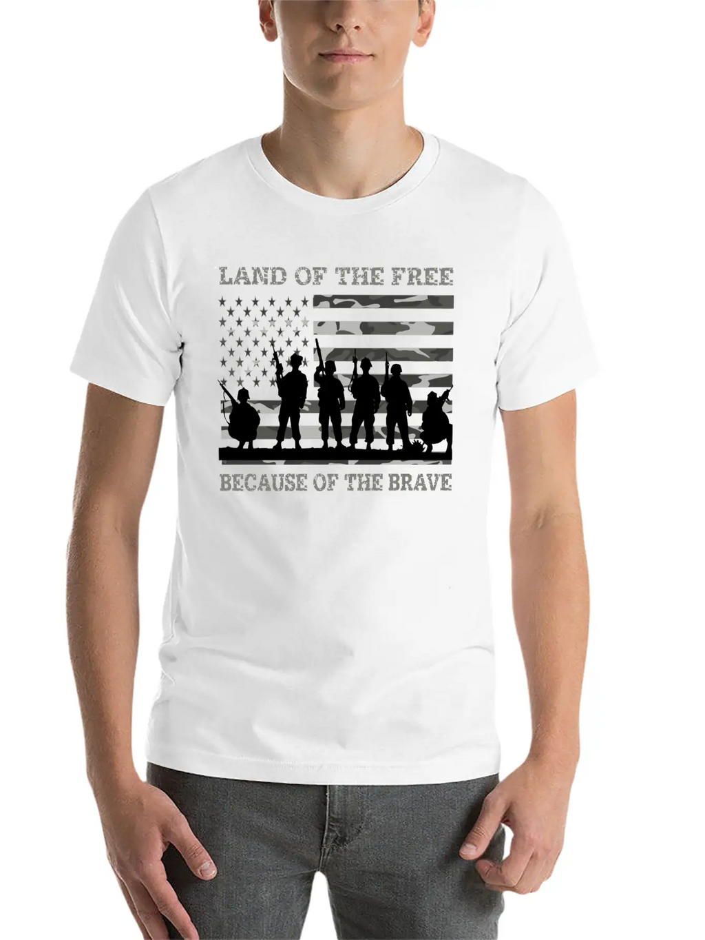 Land Of The Free Because Of The Brave Urban Camo T Classic Fit Graphic Tee For Daily Comfort – Unisex Cotton Shirt
