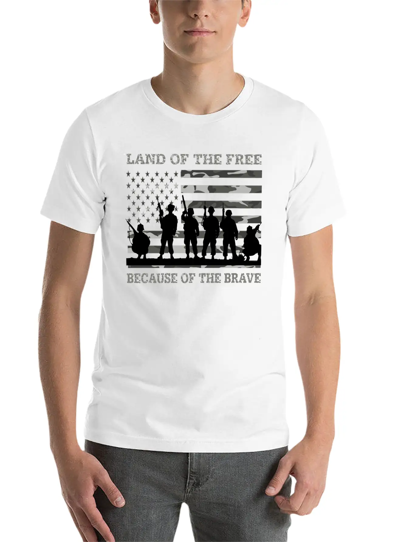 Land Of The Free Because Of The Brave Urban Camo T Classic Fit Graphic Tee For Daily Comfort – Unisex Cotton Shirt