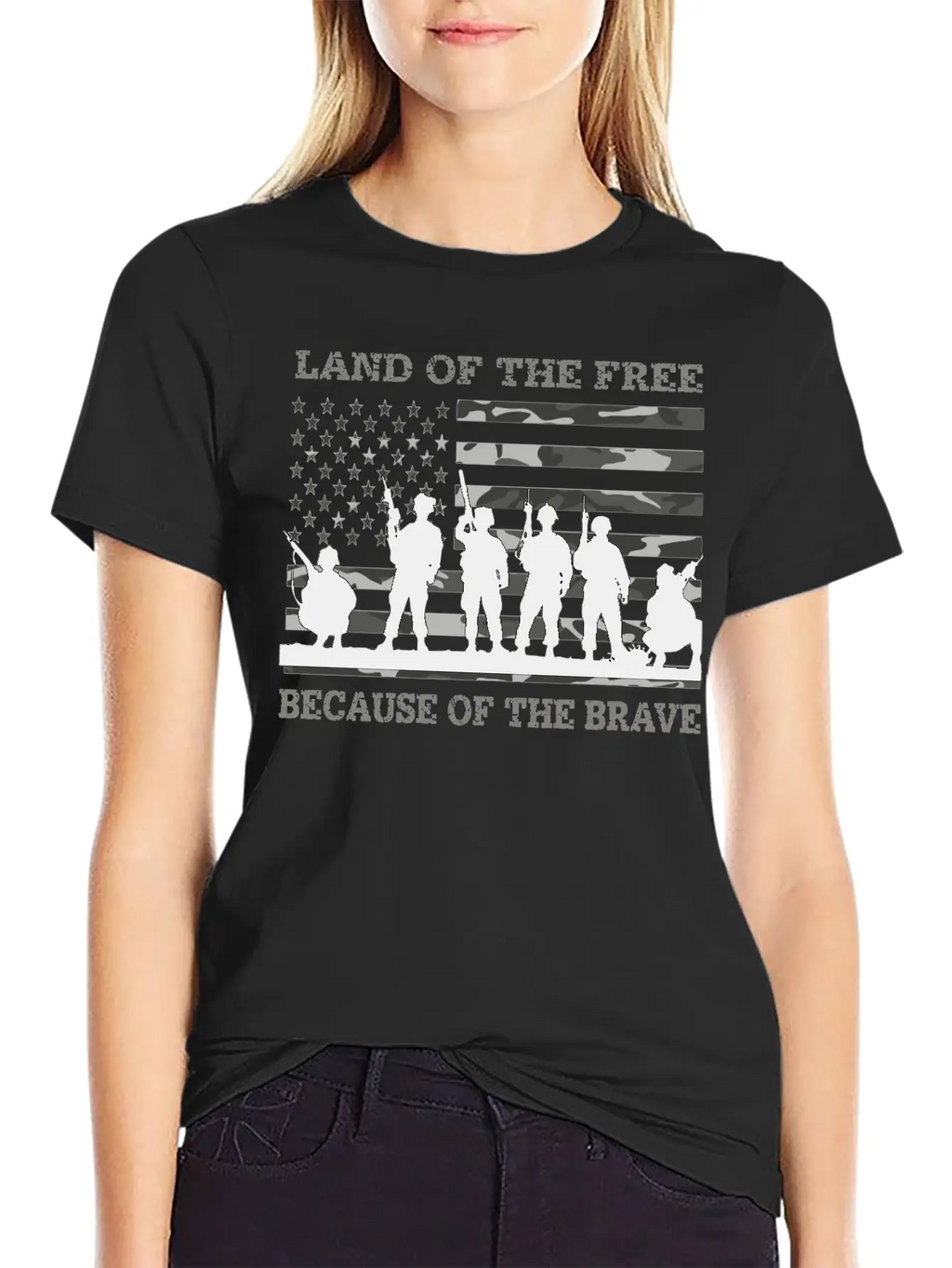 Land Of The Free Because Of The Brave Urban Camo T Classic Fit Graphic Tee For Daily Comfort – Unisex Cotton Shirt