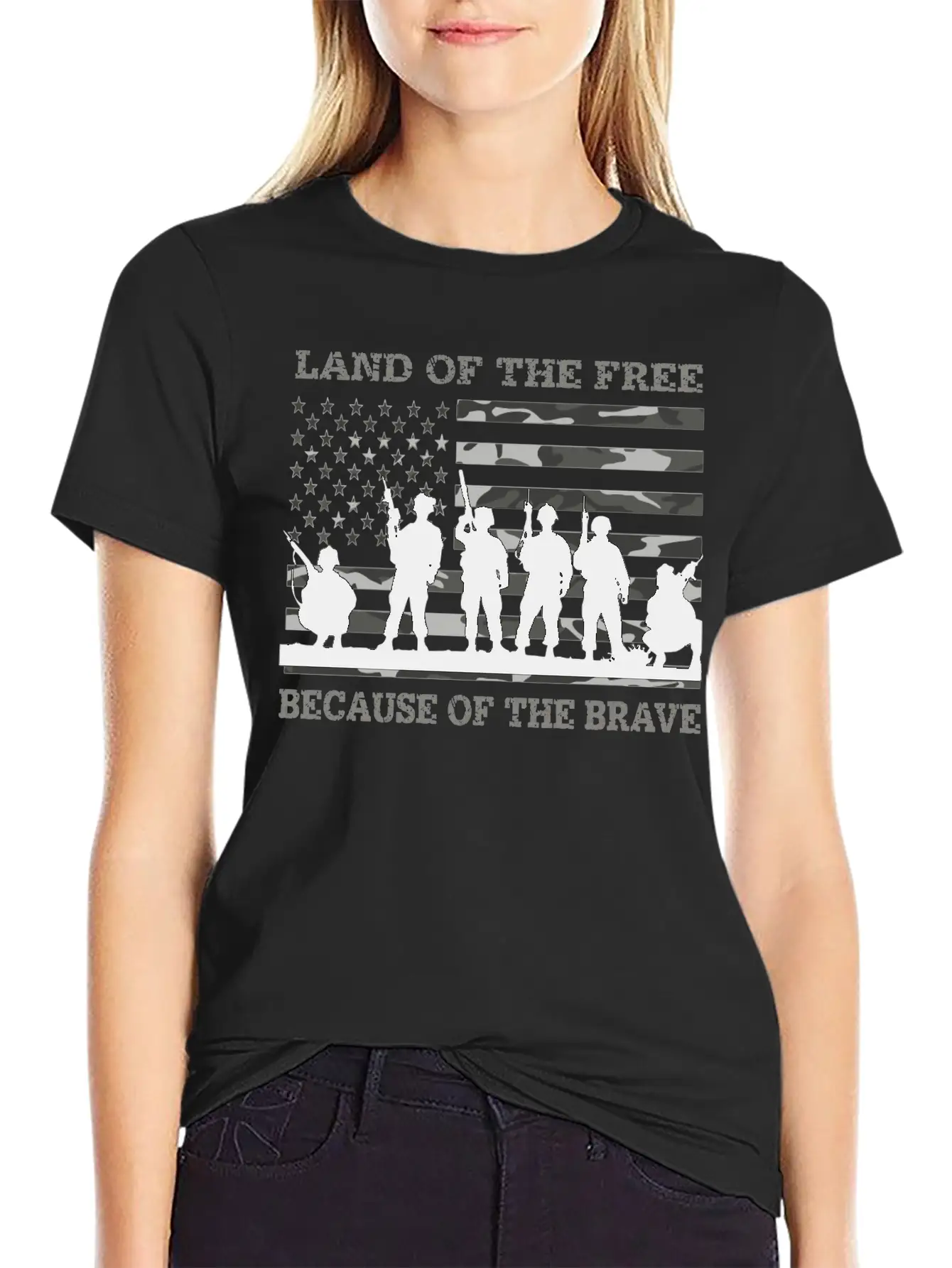 Land Of The Free Because Of The Brave Urban Camo T Classic Fit Graphic Tee For Daily Comfort – Unisex Cotton Shirt