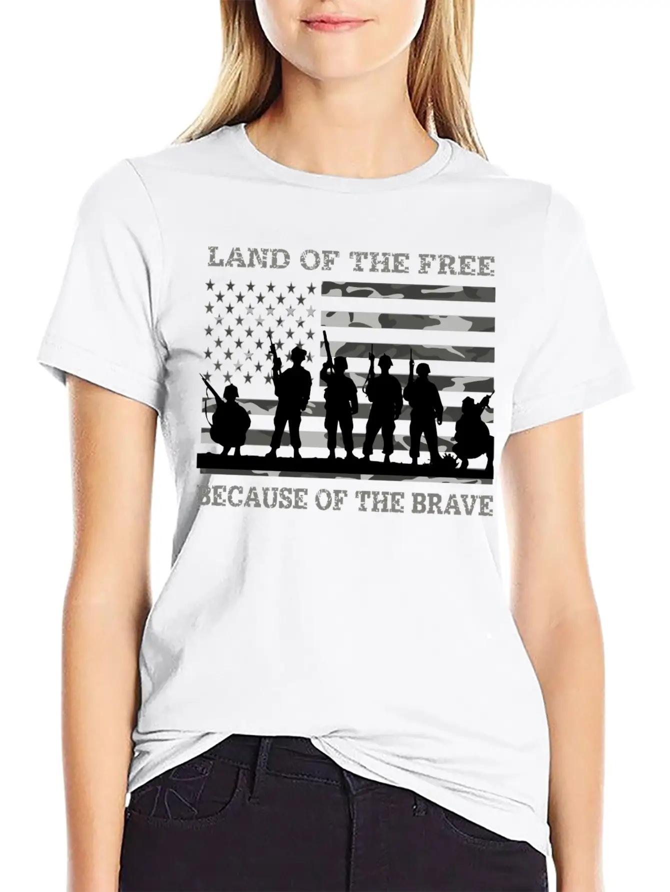 Land Of The Free Because Of The Brave Urban Camo T Classic Fit Graphic Tee For Daily Comfort – Unisex Cotton Shirt