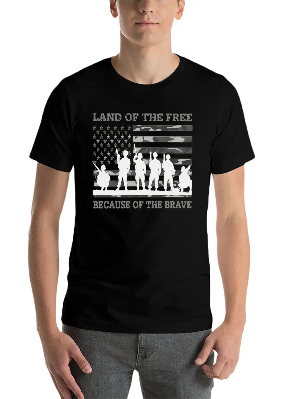 Land Of The Free Because Of The Brave Urban Camo T Classic Fit Graphic Tee For Daily Comfort – Unisex Cotton Shirt