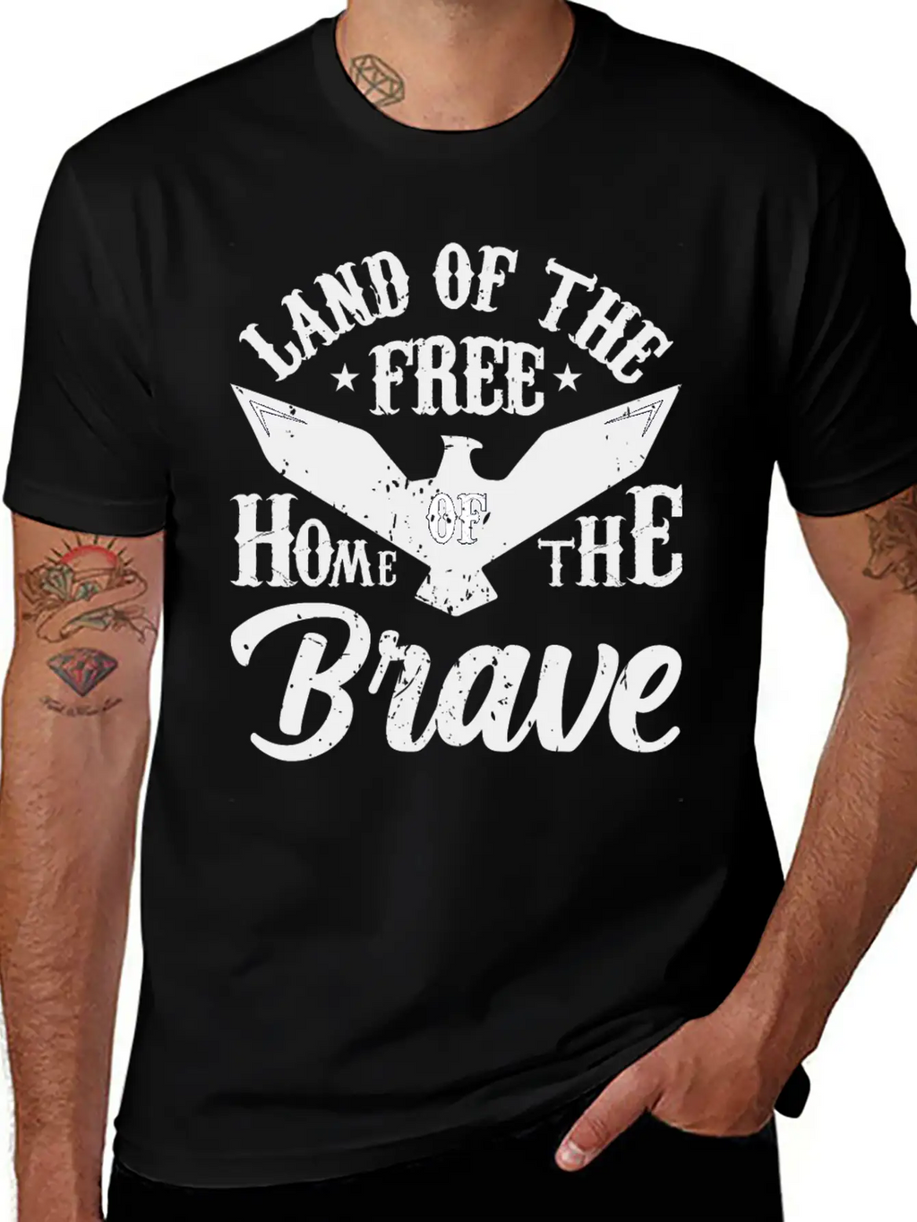 Land Of The Free Home Of The Brave 4th Of July Unisex Casual T-Shirt – Clean Design For Daily Comfort