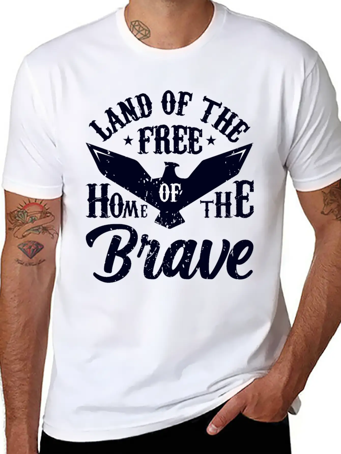 Land Of The Free Home Of The Brave 4th Of July Unisex Casual T-Shirt – Clean Design For Daily Comfort