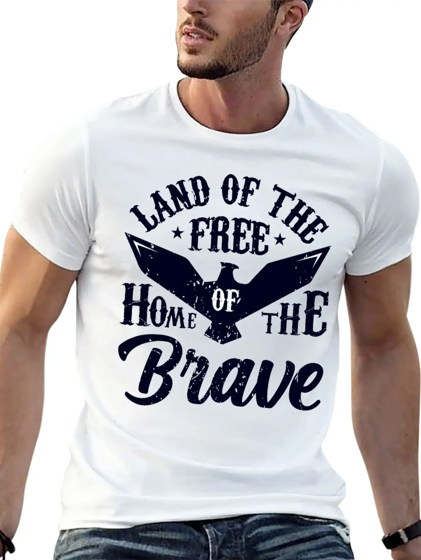 Land Of The Free Home Of The Brave 4th Of July Unisex Casual T-Shirt – Clean Design For Daily Comfort