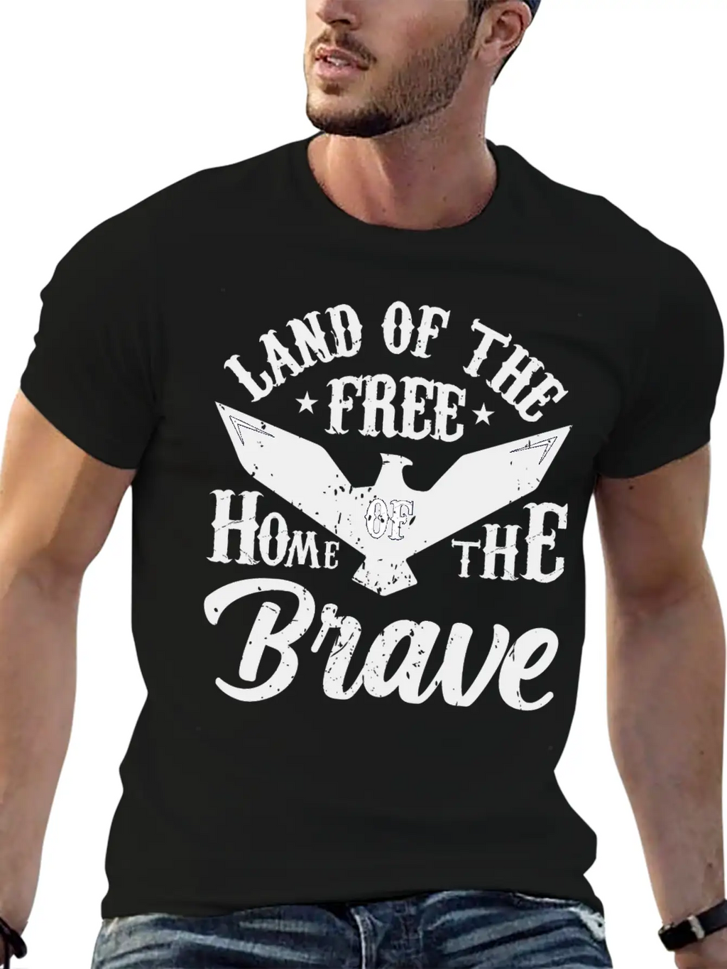 Land Of The Free Home Of The Brave 4th Of July Unisex Casual T-Shirt – Clean Design For Daily Comfort