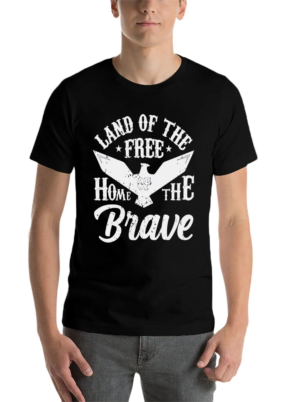 Land Of The Free Home Of The Brave 4th Of July Unisex Casual T-Shirt – Clean Design For Daily Comfort