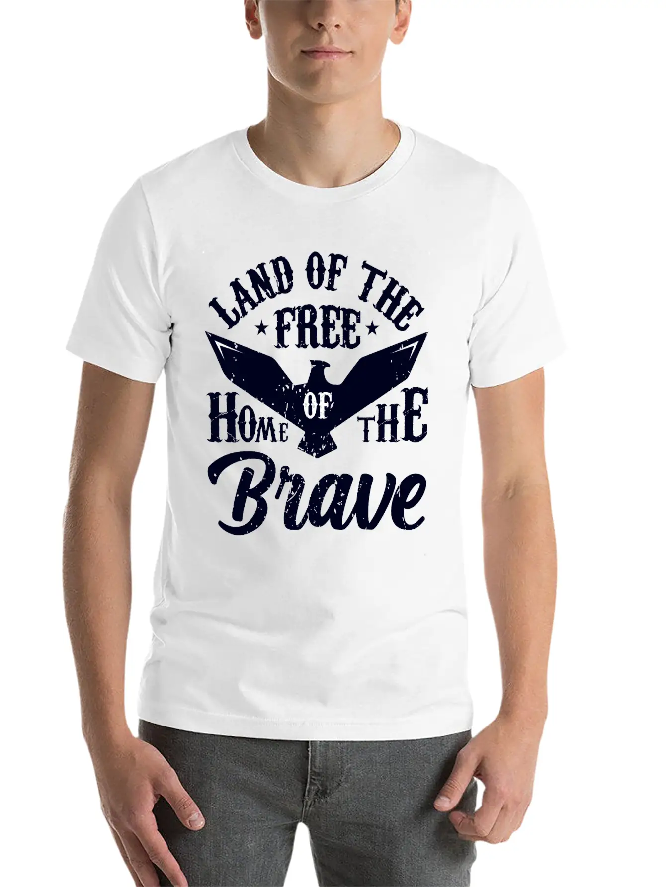 Land Of The Free Home Of The Brave 4th Of July Unisex Casual T-Shirt – Clean Design For Daily Comfort