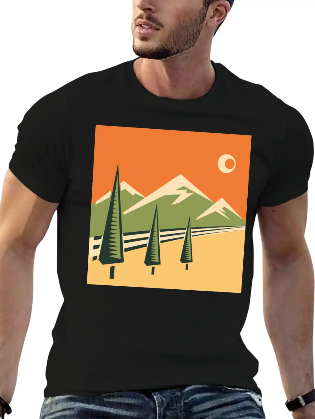 Landscape Unisex Casual T-Shirt – Clean Design For Daily Comfort