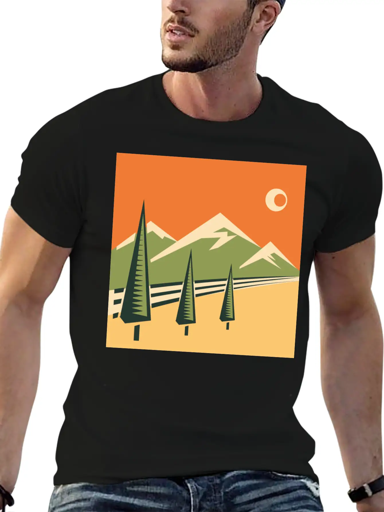 Landscape Unisex Casual T-Shirt – Clean Design For Daily Comfort