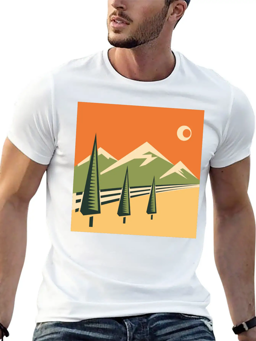 Landscape Unisex Casual T-Shirt – Clean Design For Daily Comfort