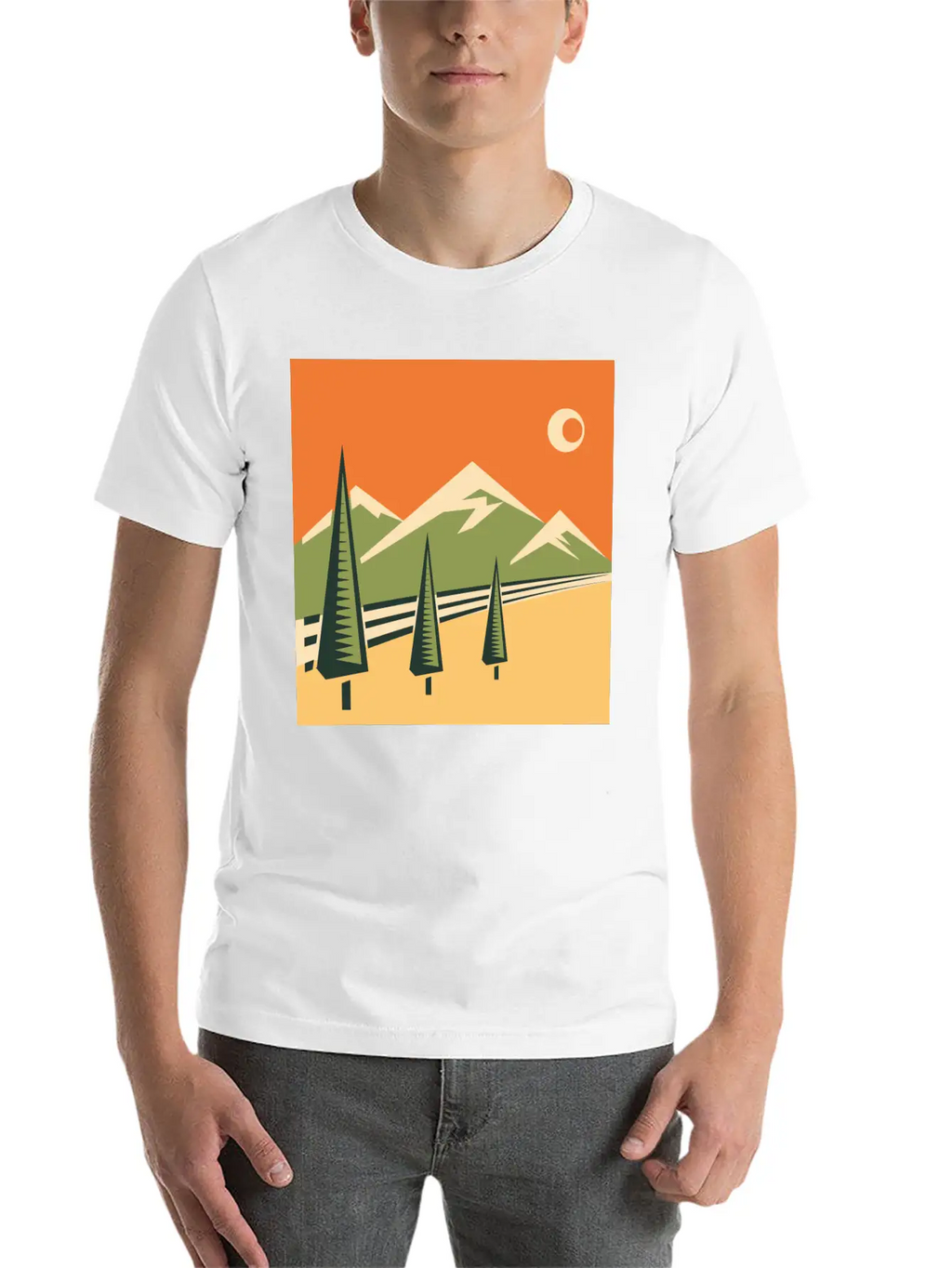 Landscape Unisex Casual T-Shirt – Clean Design For Daily Comfort
