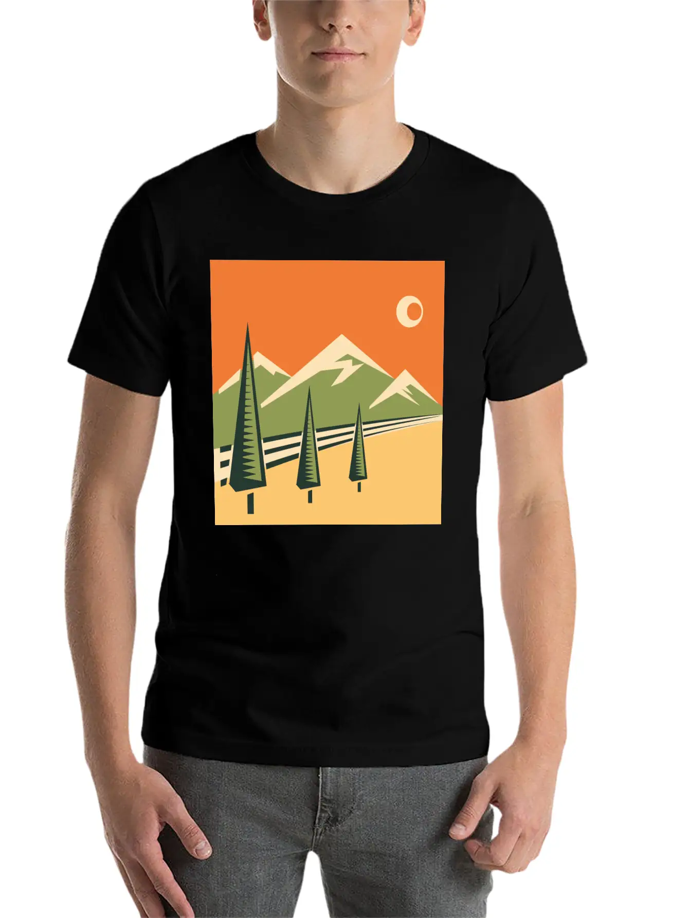 Landscape Unisex Casual T-Shirt – Clean Design For Daily Comfort