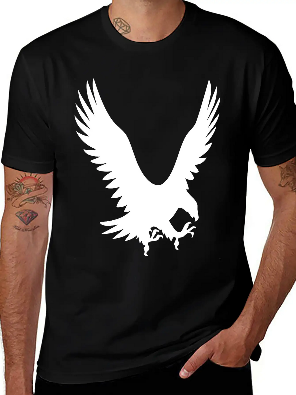 Large Eagle During A Hunt Unisex Short Sleeve Soft Cotton T-Shirt – Casual Everyday Wear