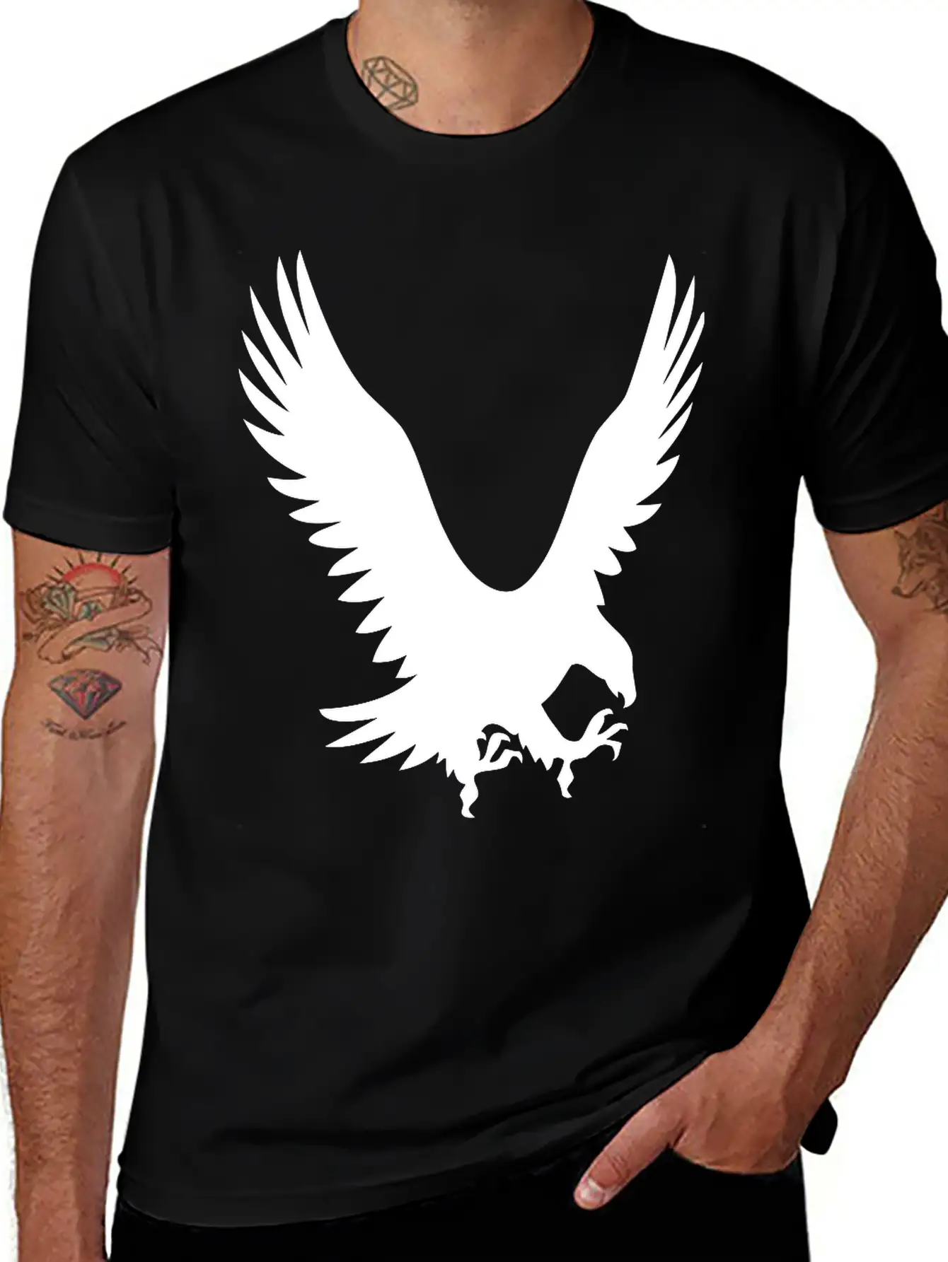 Large Eagle During A Hunt Unisex Short Sleeve Soft Cotton T-Shirt – Casual Everyday Wear