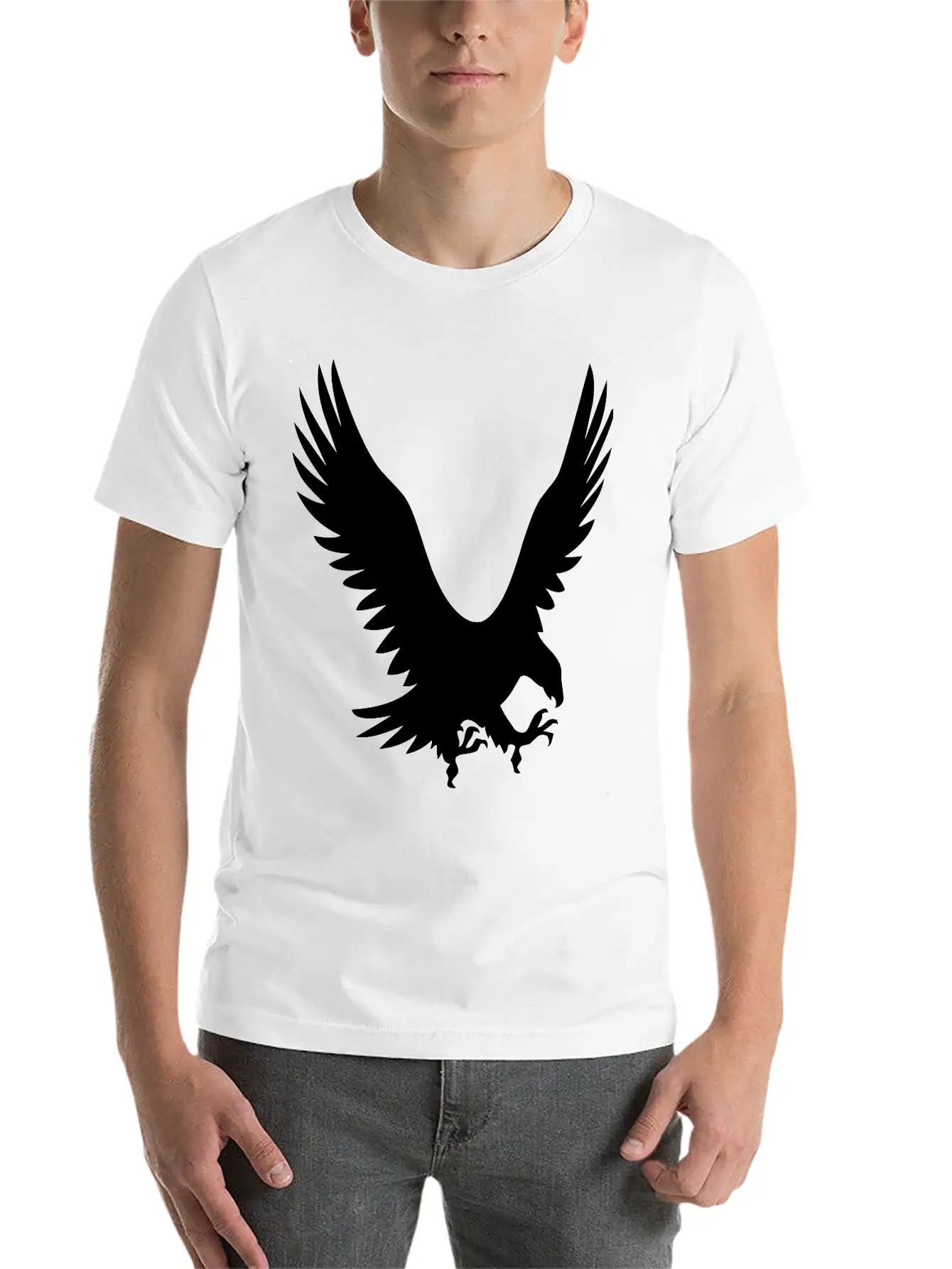 Large Eagle During A Hunt Unisex Short Sleeve Soft Cotton T-Shirt – Casual Everyday Wear