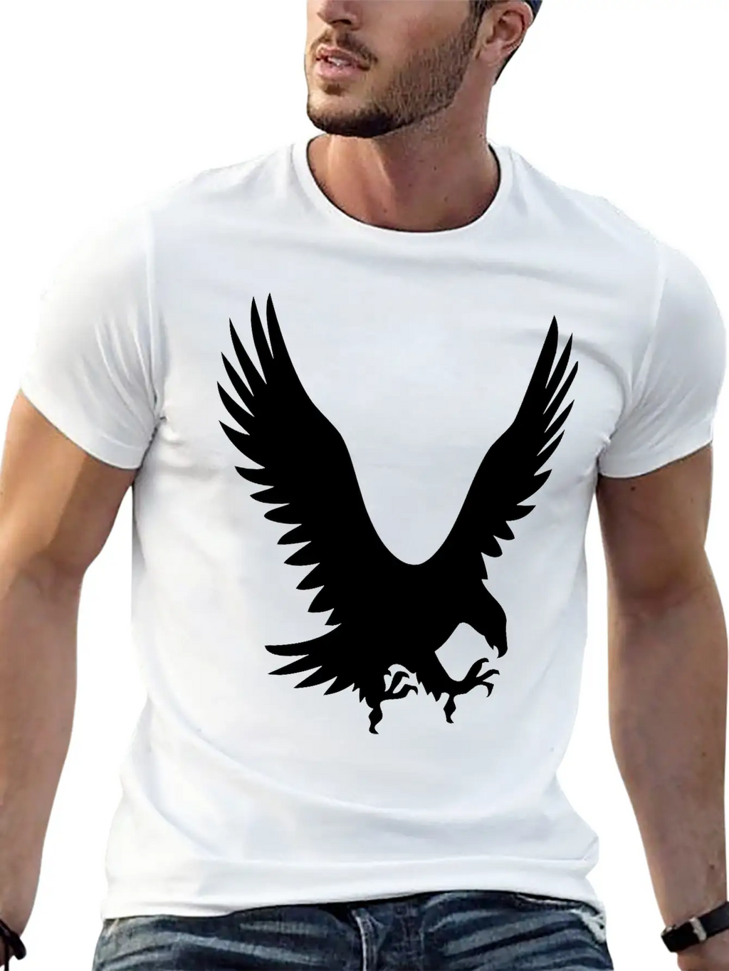 Large Eagle During A Hunt Unisex Short Sleeve Soft Cotton T-Shirt – Casual Everyday Wear