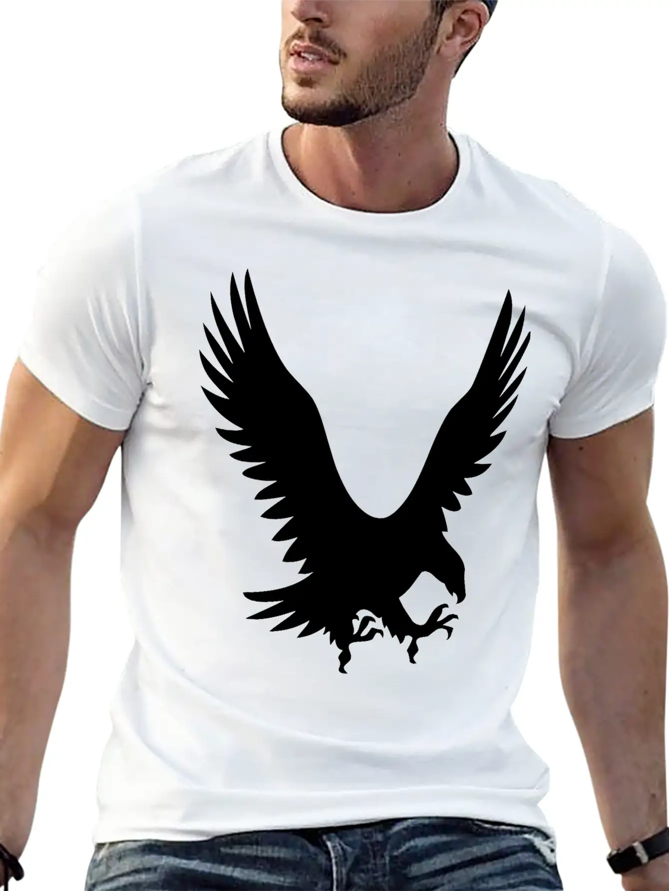 Large Eagle During A Hunt Unisex Short Sleeve Soft Cotton T-Shirt – Casual Everyday Wear