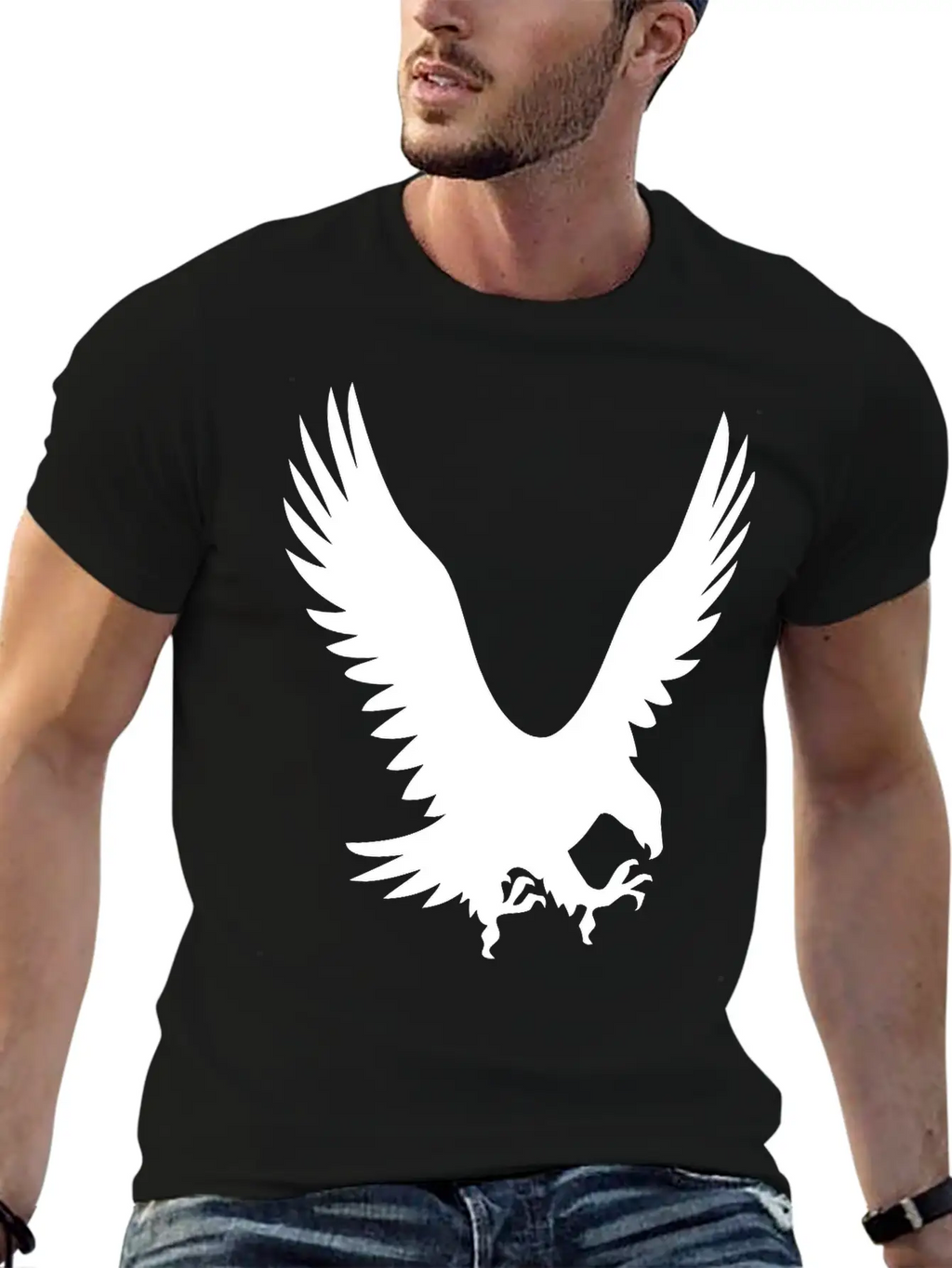 Large Eagle During A Hunt Unisex Short Sleeve Soft Cotton T-Shirt – Casual Everyday Wear
