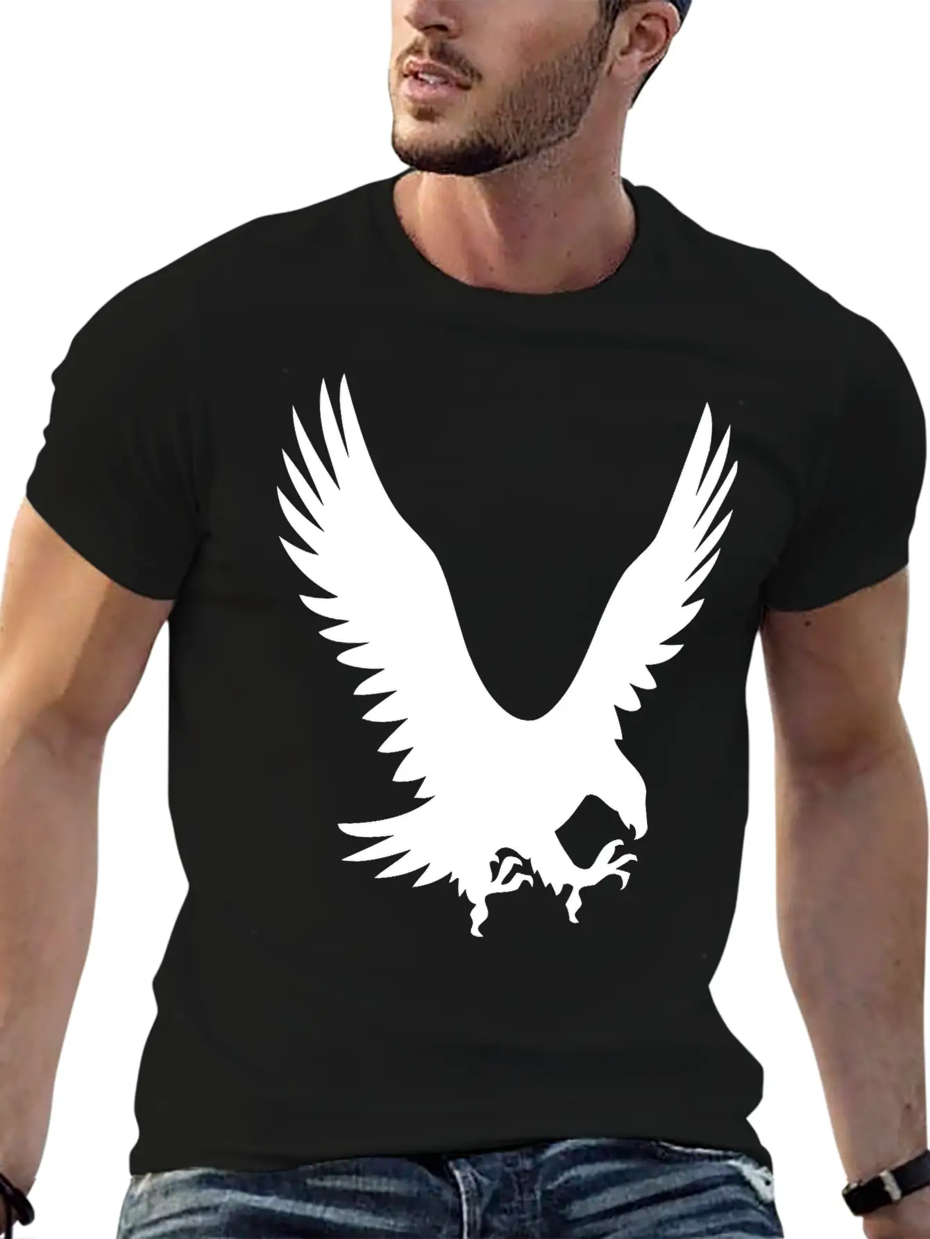 Large Eagle During A Hunt Unisex Short Sleeve Soft Cotton T-Shirt – Casual Everyday Wear