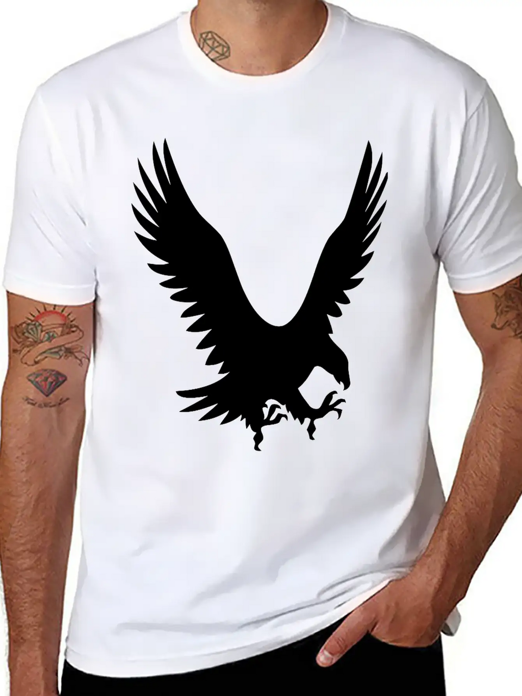 Large Eagle During A Hunt Unisex Short Sleeve Soft Cotton T-Shirt – Casual Everyday Wear