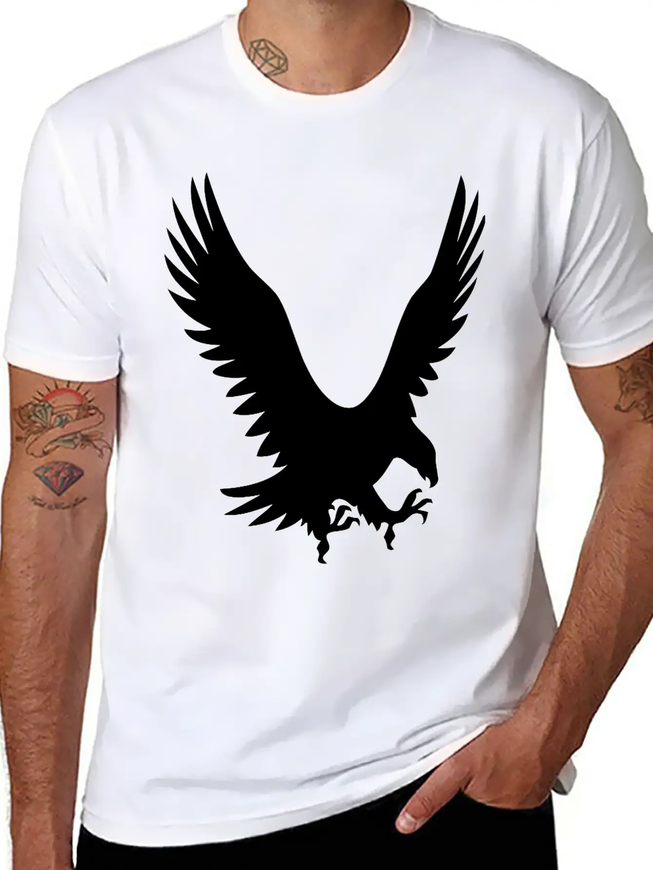 Large Eagle During A Hunt Unisex Short Sleeve Soft Cotton T-Shirt – Casual Everyday Wear