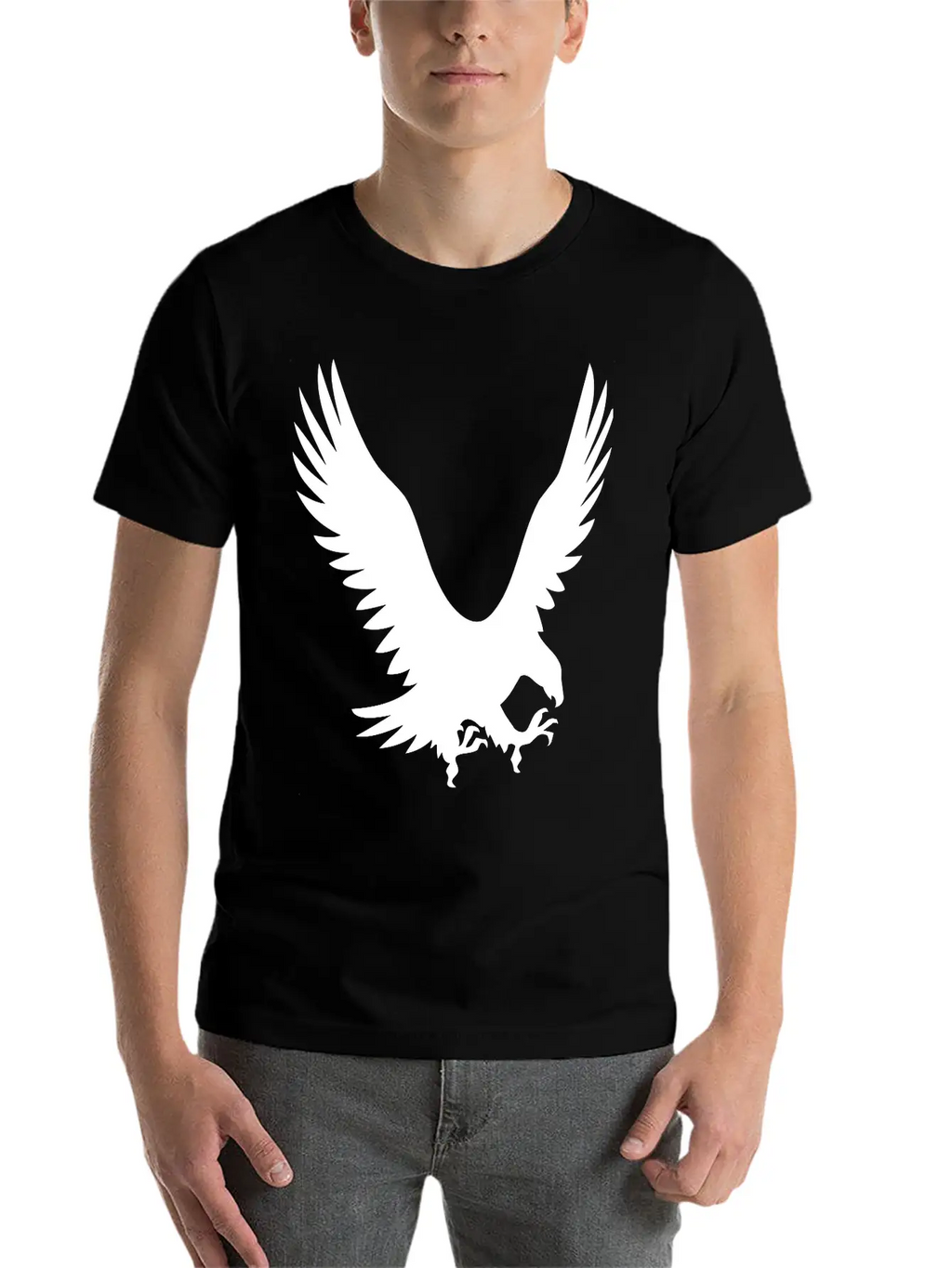 Large Eagle During A Hunt Unisex Short Sleeve Soft Cotton T-Shirt – Casual Everyday Wear