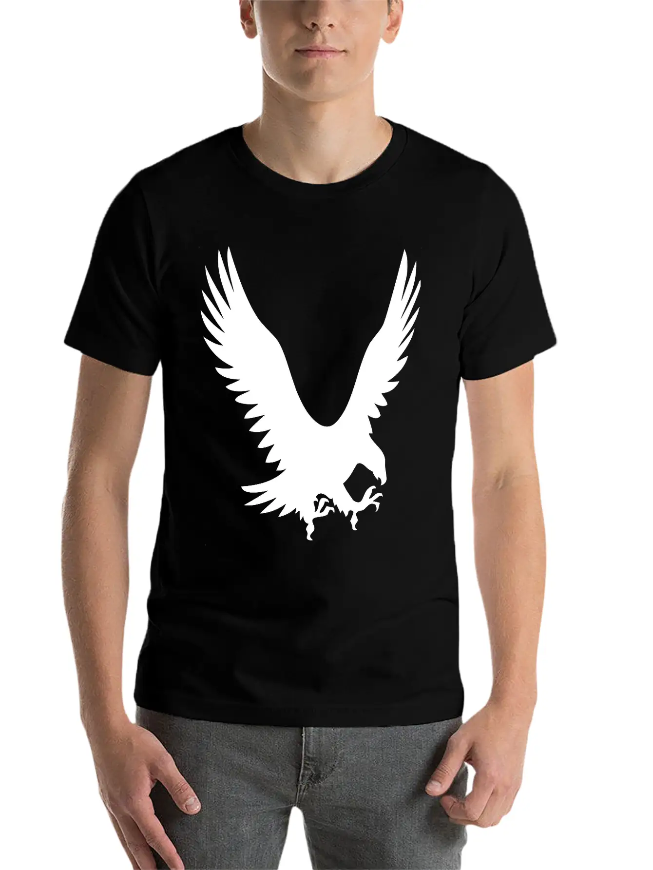 Large Eagle During A Hunt Unisex Short Sleeve Soft Cotton T-Shirt – Casual Everyday Wear