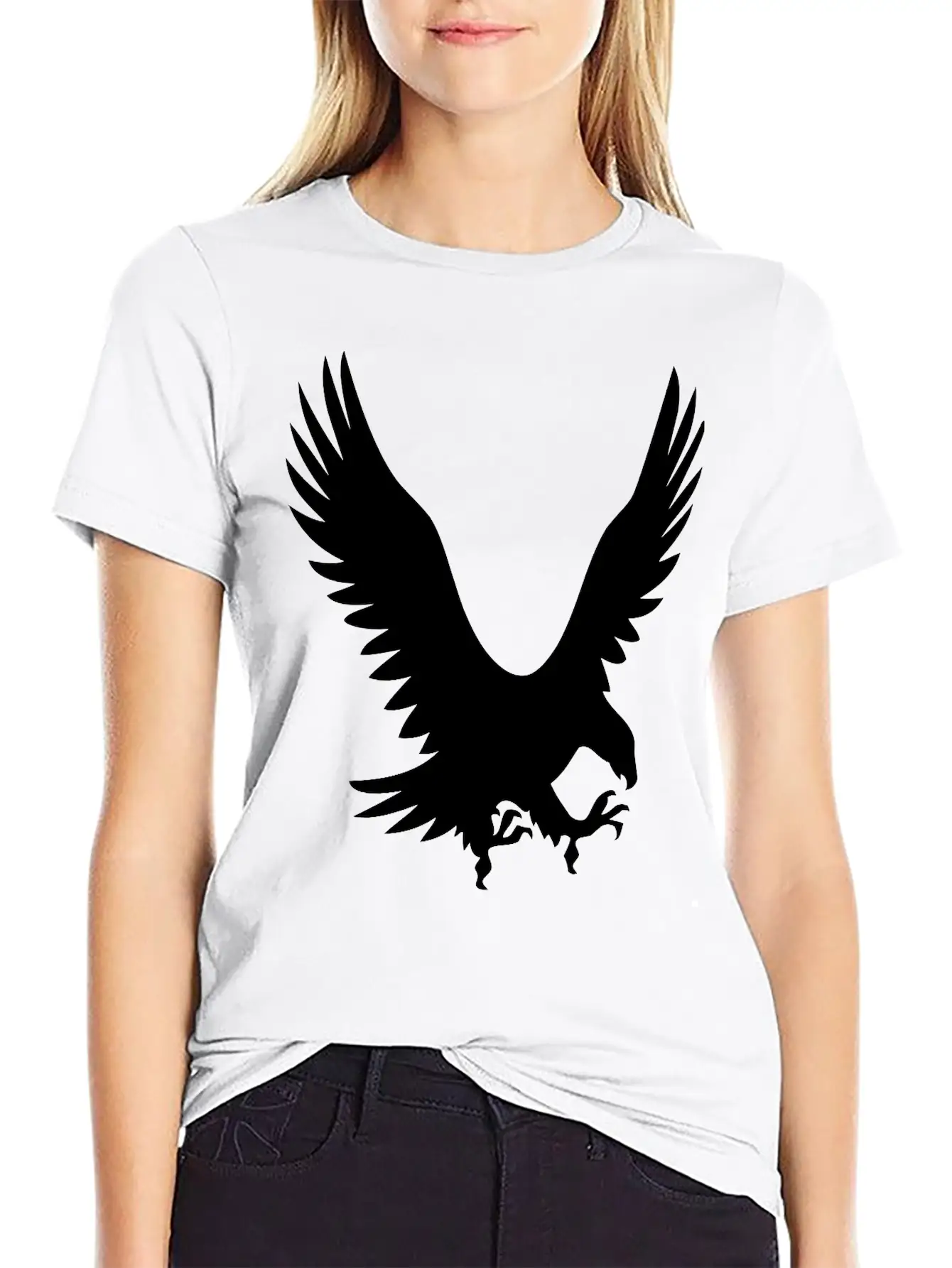 Large Eagle During A Hunt Unisex Short Sleeve Soft Cotton T-Shirt – Casual Everyday Wear