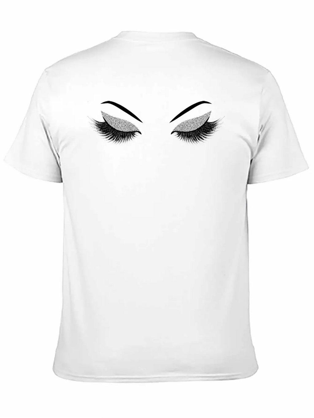Lashes With Silver Glitter Casual Graphic T-Shirt – Simple And Comfortable Daily Wear