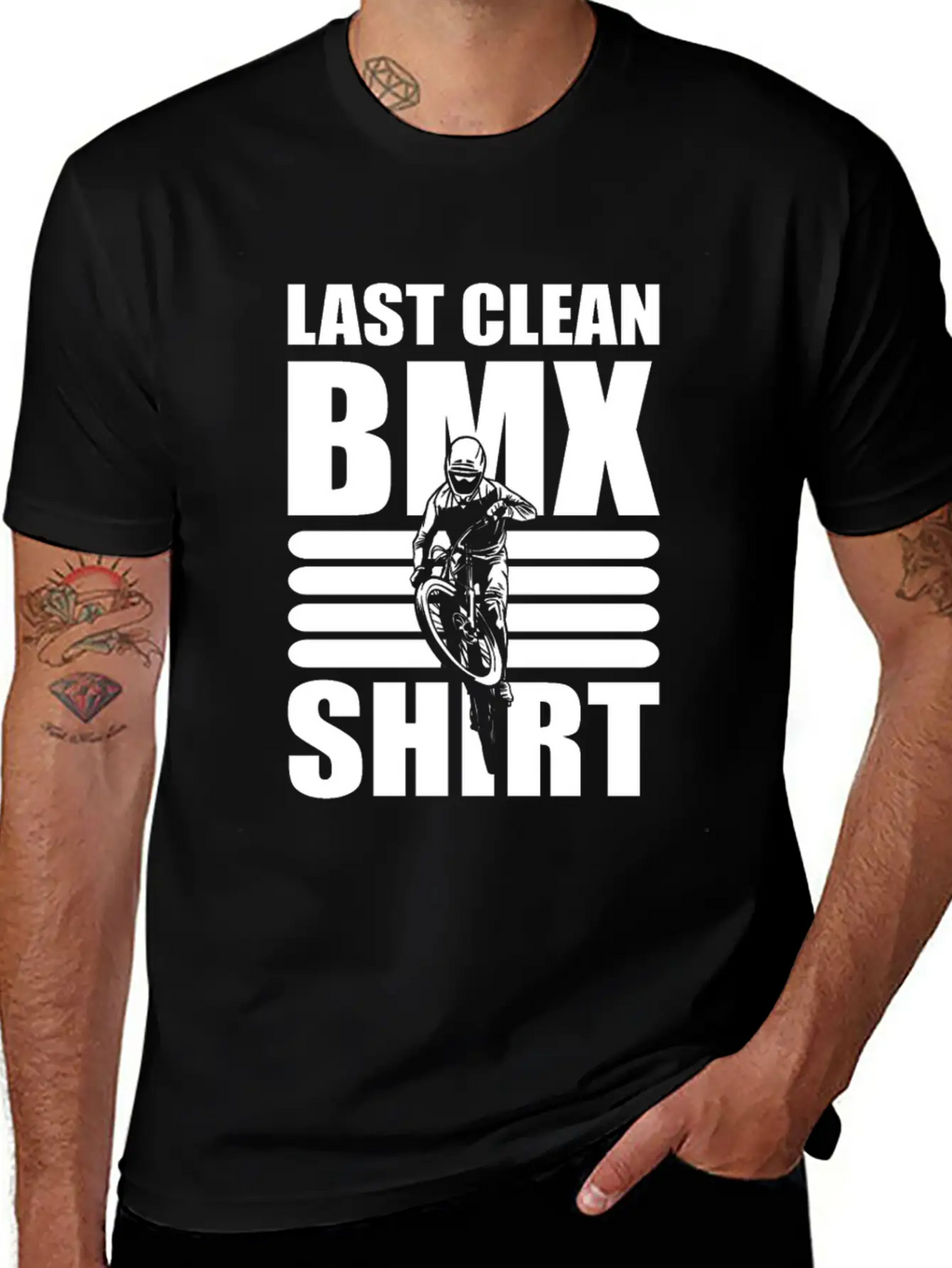 Last Clean BMX Shirt Mountain Bike Unisex Short Sleeve Soft Cotton T-Shirt – Casual Everyday Wear