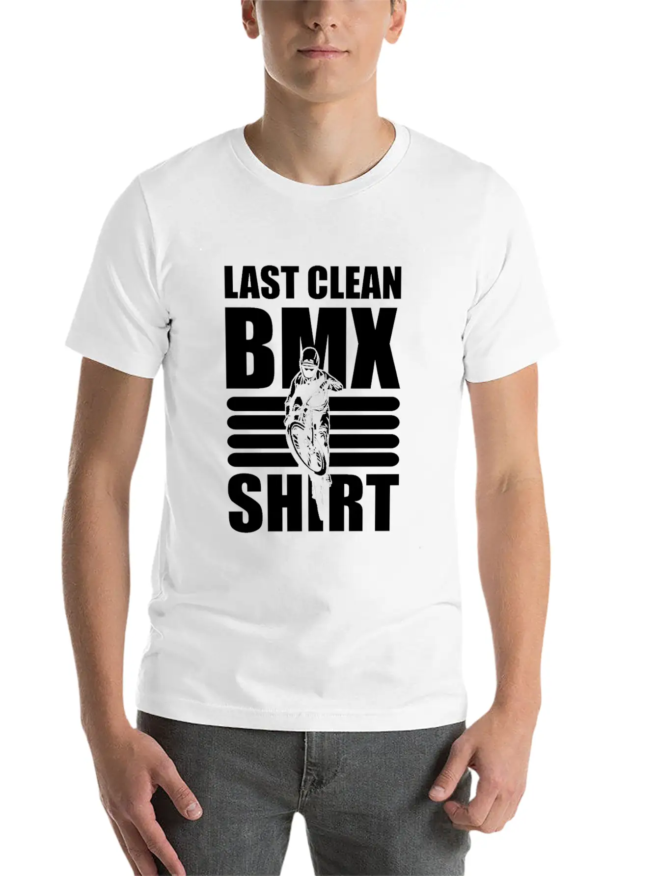 Last Clean BMX Shirt Mountain Bike Unisex Short Sleeve Soft Cotton T-Shirt – Casual Everyday Wear