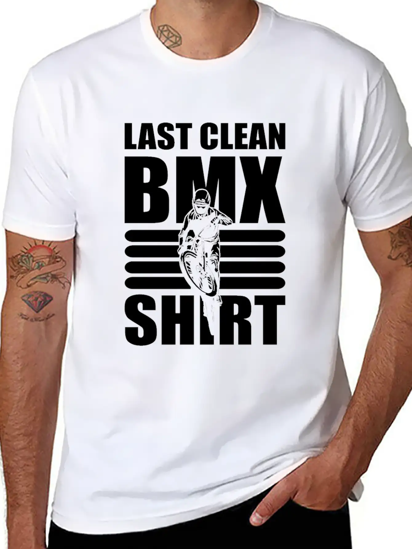 Last Clean BMX Shirt Mountain Bike Unisex Short Sleeve Soft Cotton T-Shirt – Casual Everyday Wear