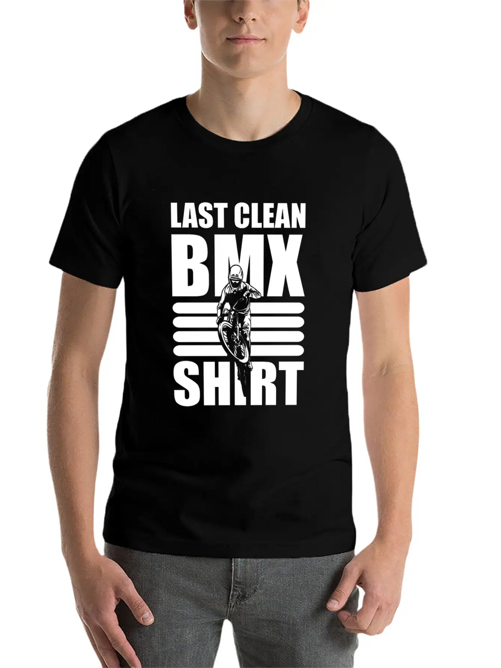 Last Clean BMX Shirt Mountain Bike Unisex Short Sleeve Soft Cotton T-Shirt – Casual Everyday Wear