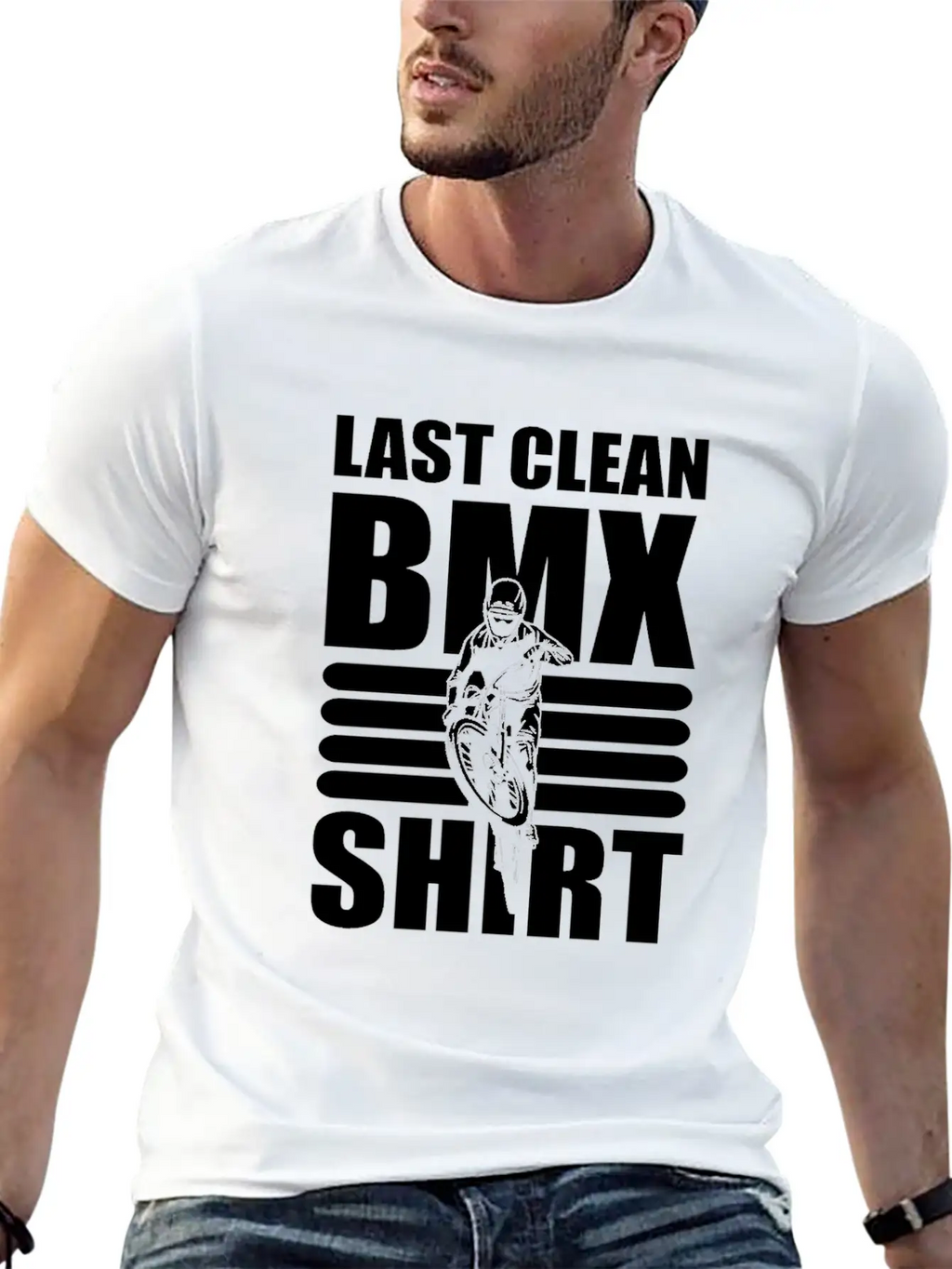 Last Clean BMX Shirt Mountain Bike Unisex Short Sleeve Soft Cotton T-Shirt – Casual Everyday Wear