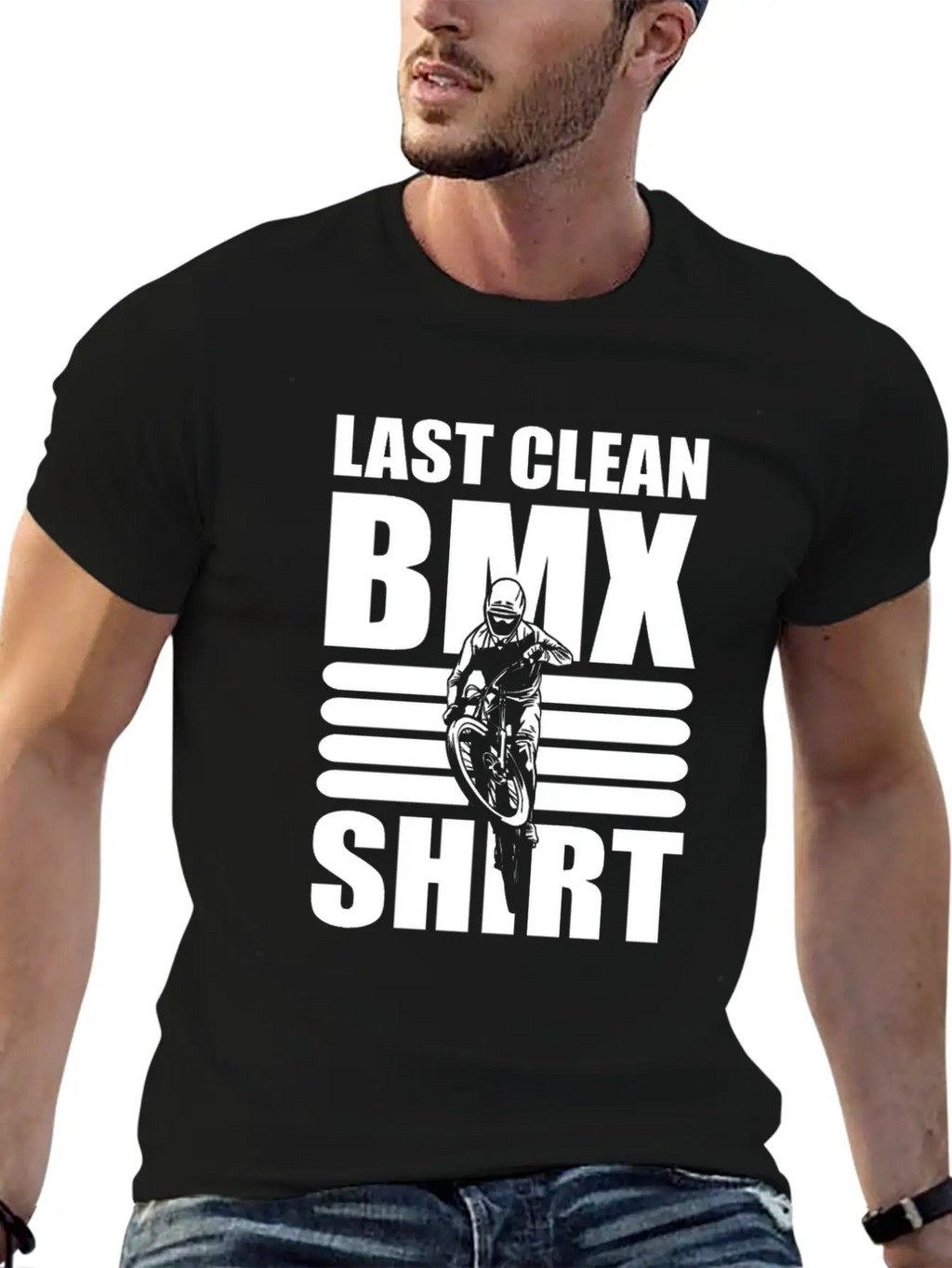 Last Clean BMX Shirt Mountain Bike Unisex Short Sleeve Soft Cotton T-Shirt – Casual Everyday Wear