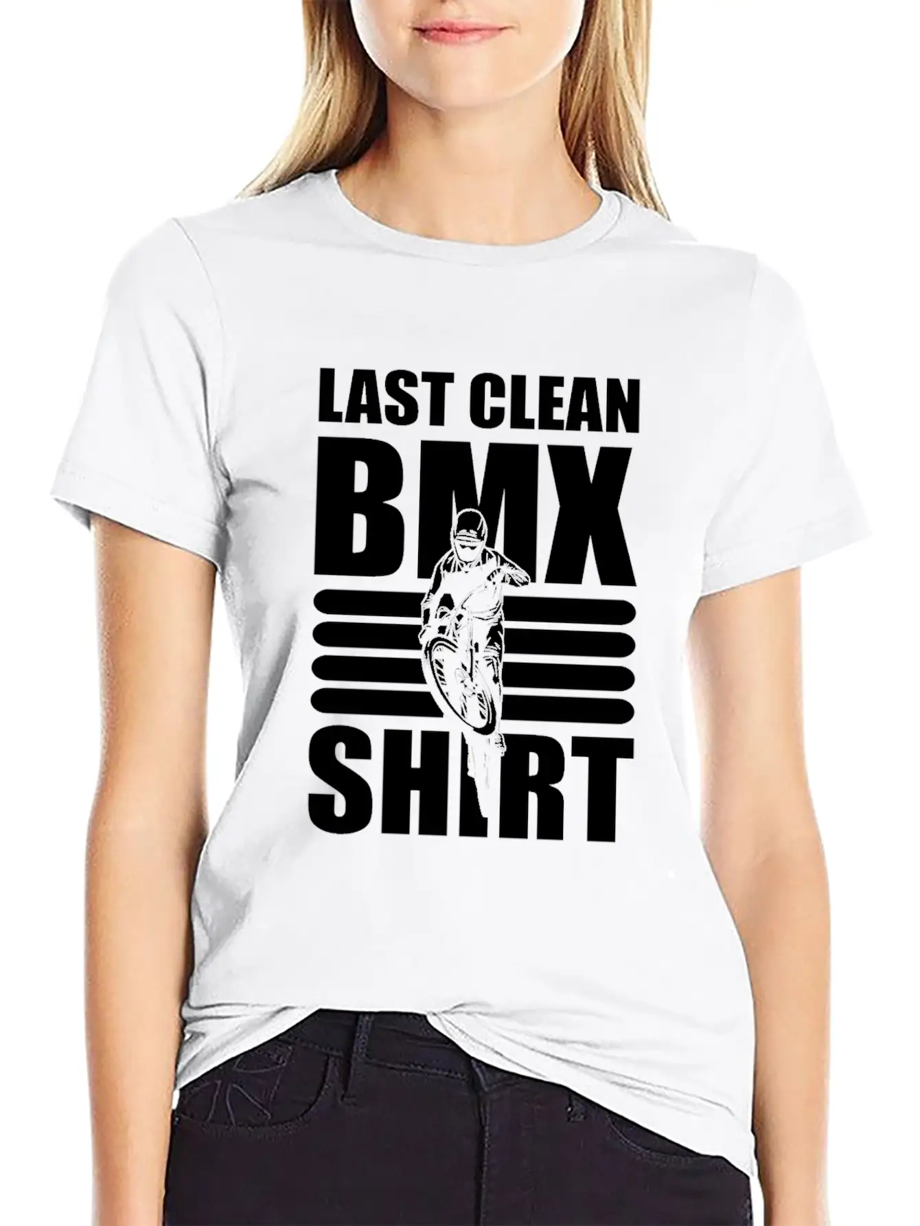 Last Clean BMX Shirt Mountain Bike Unisex Short Sleeve Soft Cotton T-Shirt – Casual Everyday Wear