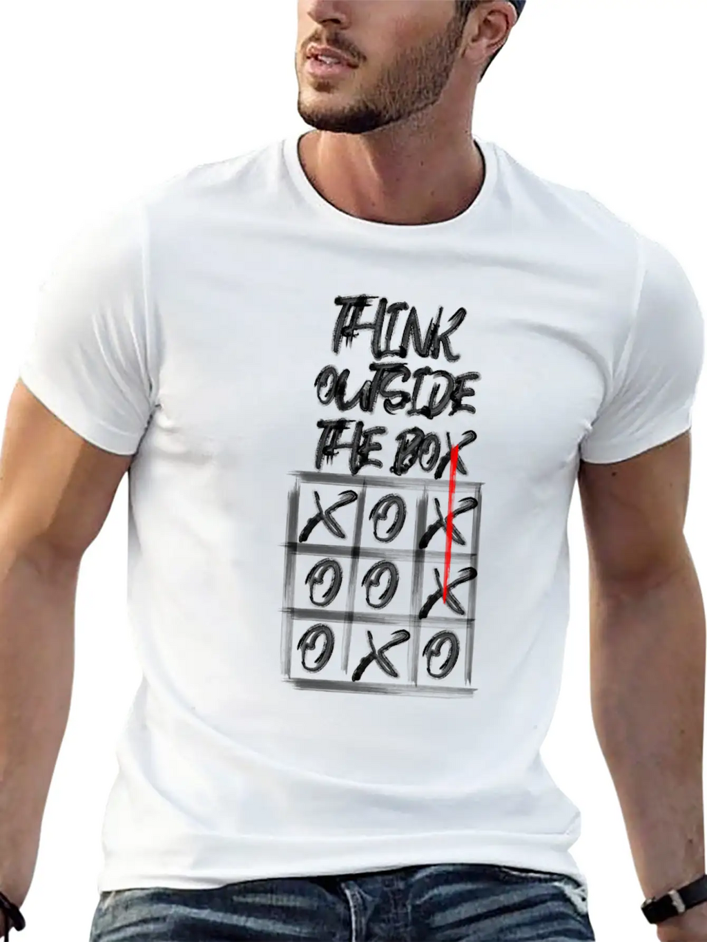Lateral Thinker Creative Saying Gift Tic Tac Toe Unisex Casual T-Shirt – Clean Design For Daily Comfort