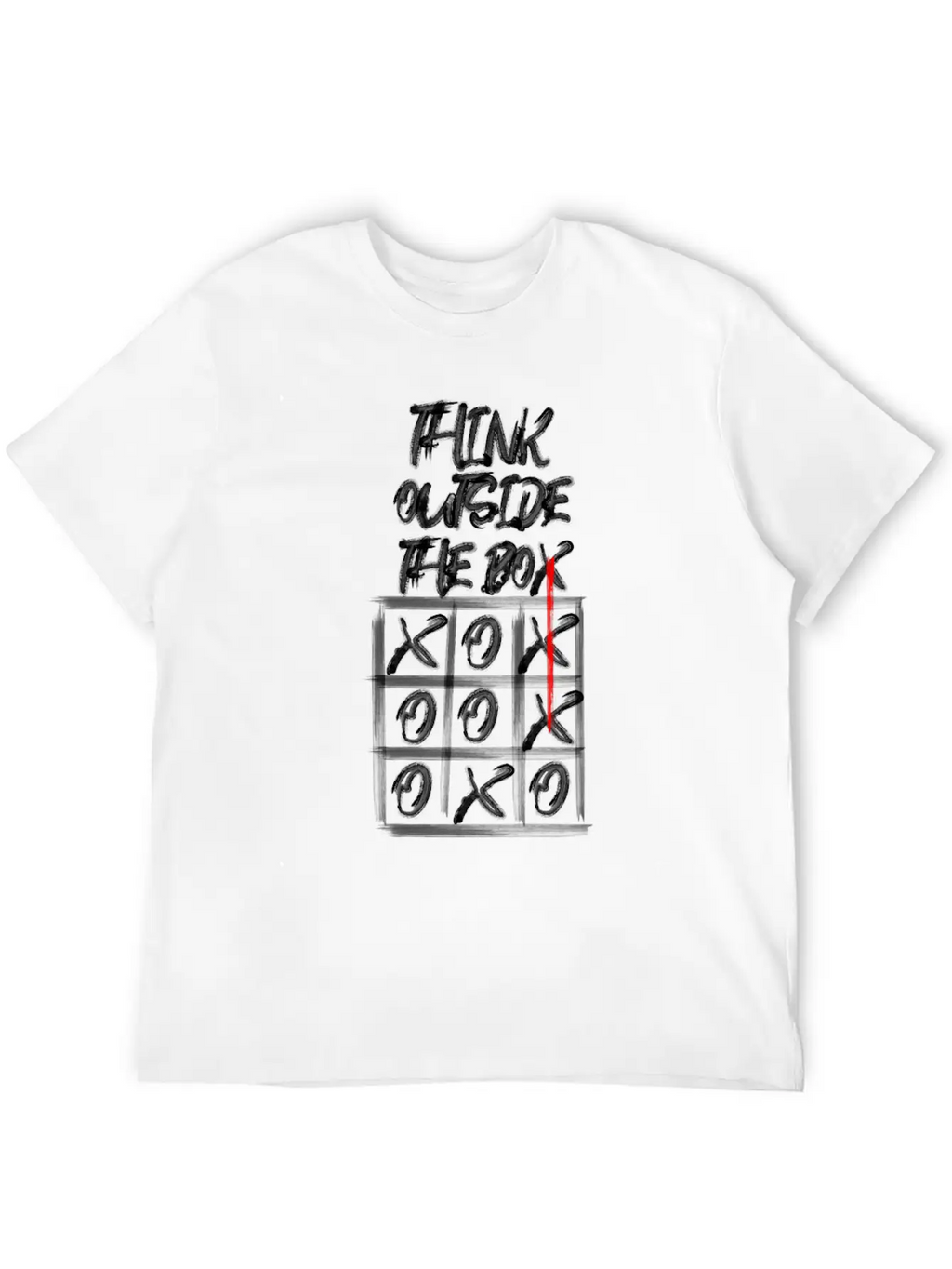 Lateral Thinker Creative Saying Gift Tic Tac Toe Unisex Casual T-Shirt – Clean Design For Daily Comfort