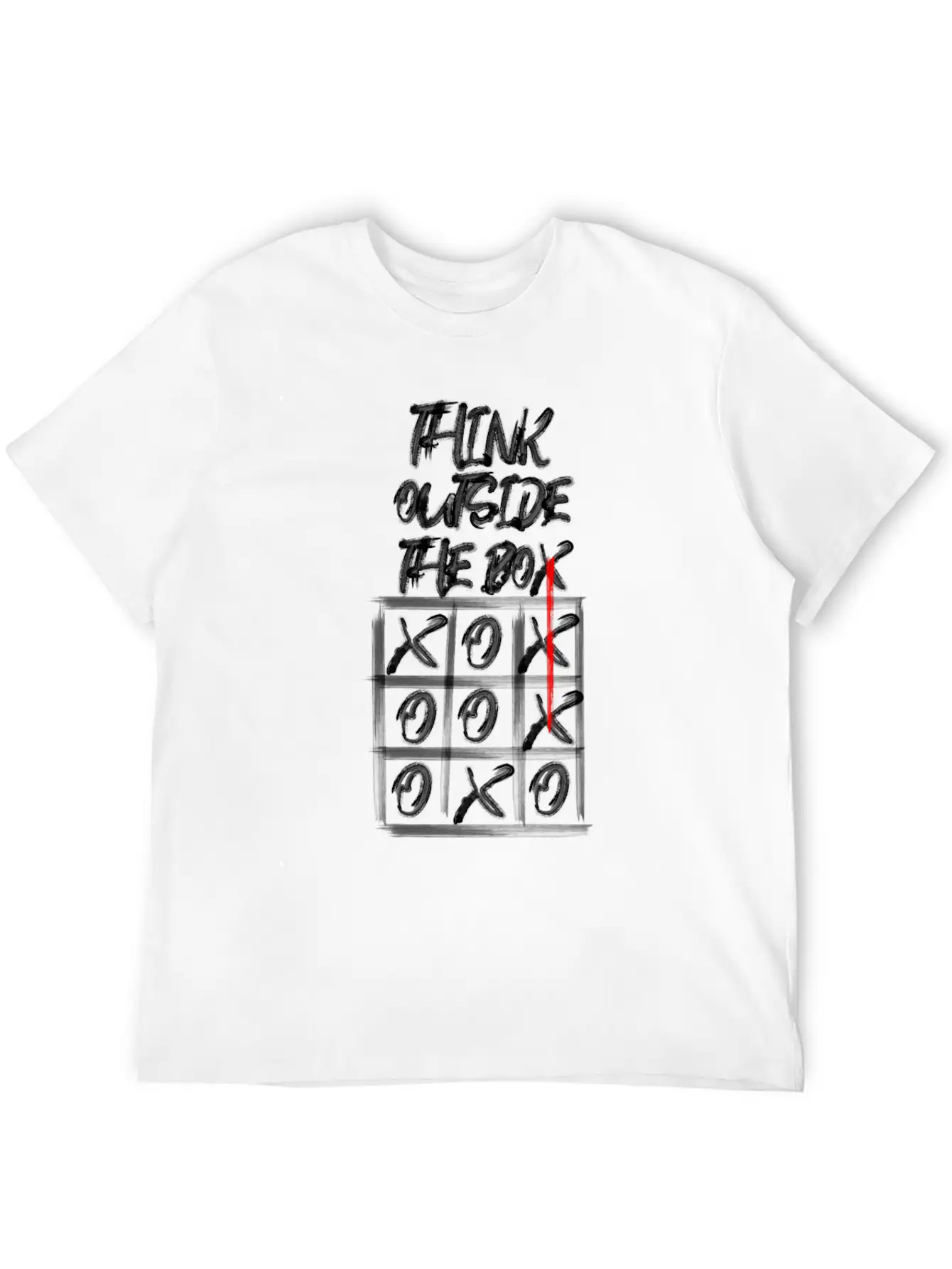 Lateral Thinker Creative Saying Gift Tic Tac Toe Unisex Casual T-Shirt – Clean Design For Daily Comfort
